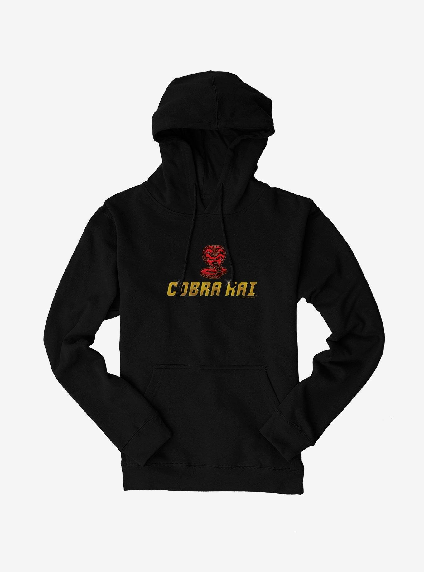 Cobra Kai Snake Logo Hoodie, BLACK, hi-res