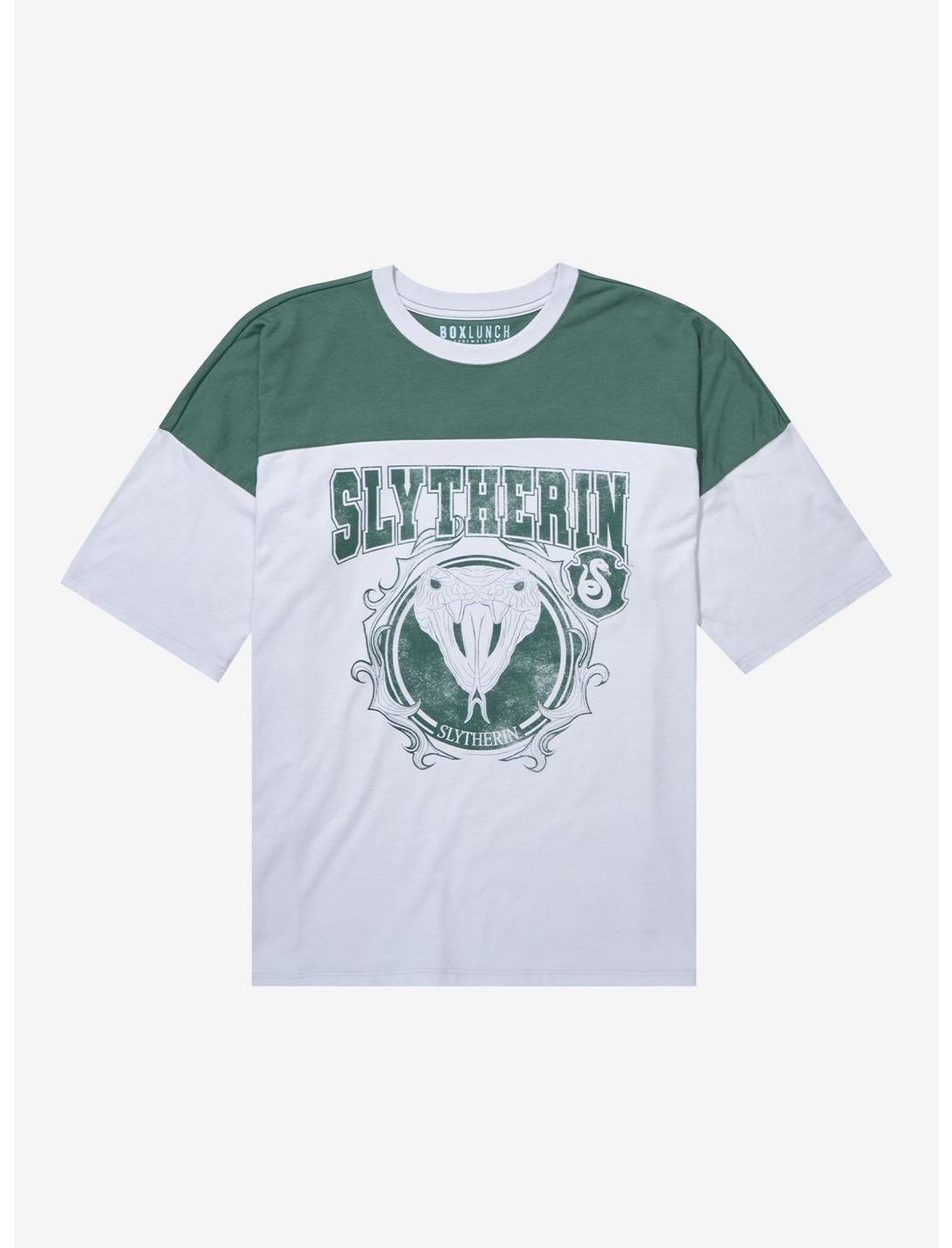 Harry Potter Slytherin Color Block Varsity T-Shirt - BoxLunch Exclusive, MULTI, hi-res