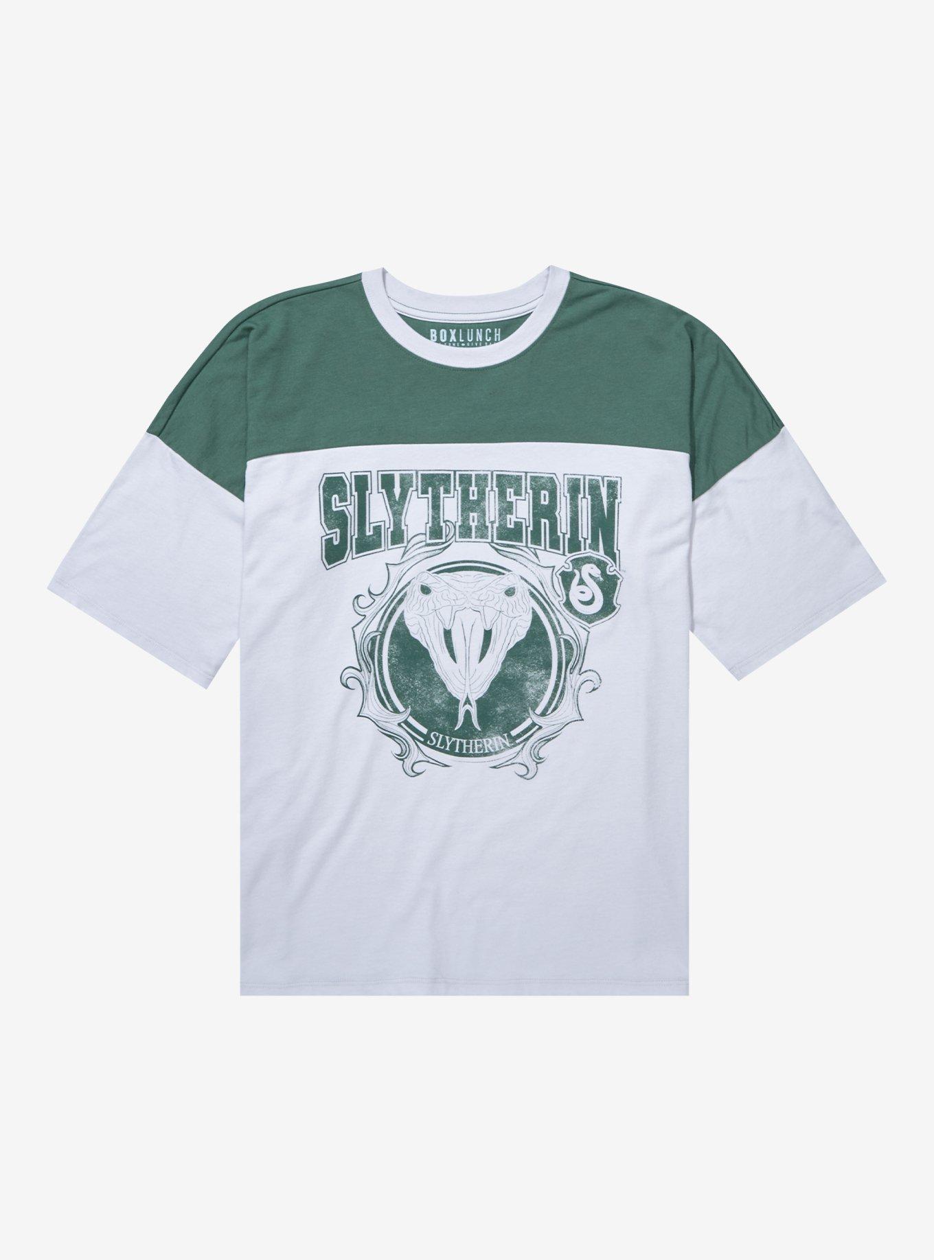 Harry Potter Slytherin Color Block Varsity T-Shirt - BoxLunch Exclusive, MULTI, hi-res