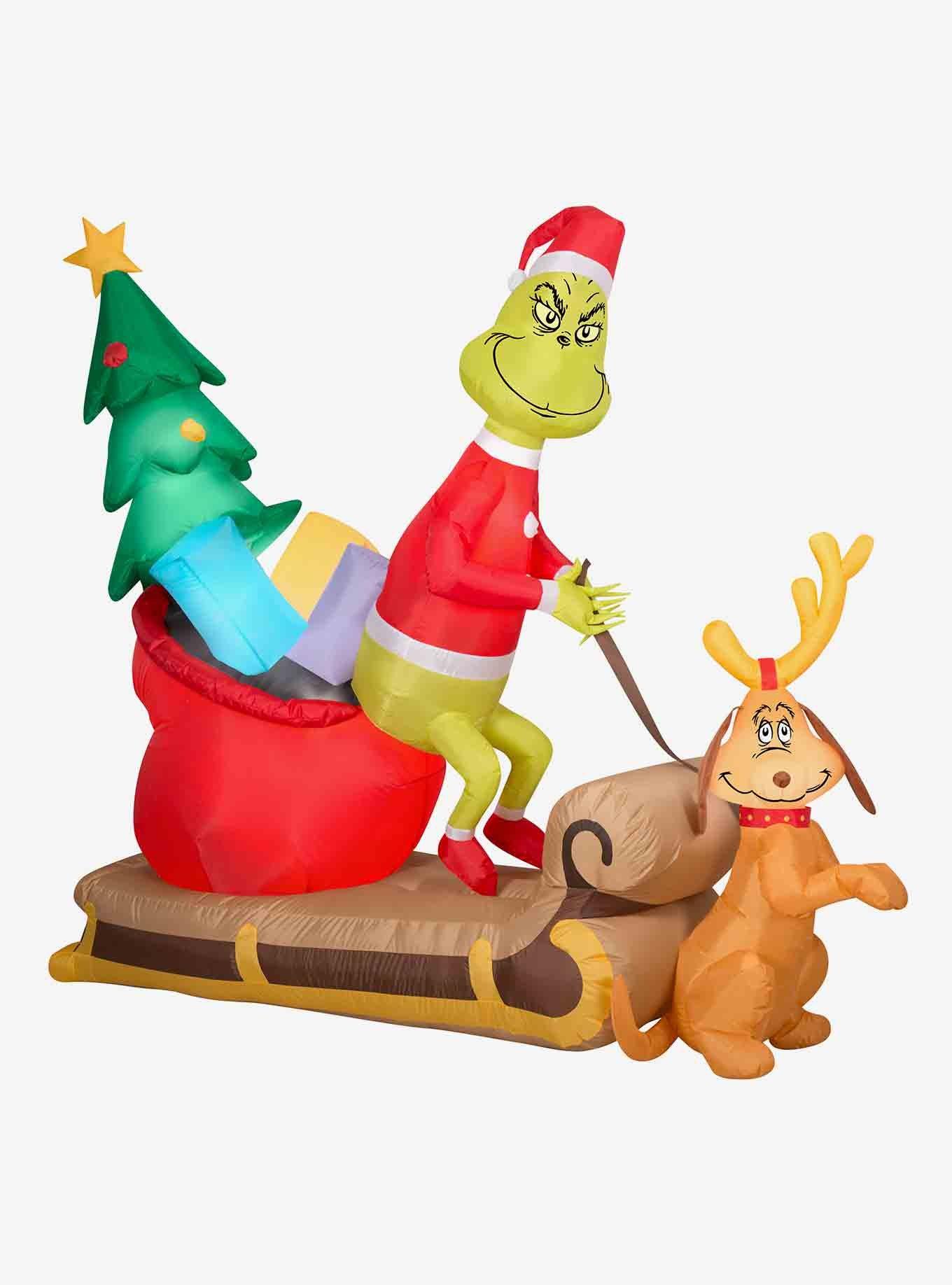 The Grinch And Max With Sleigh Large Airblown, , hi-res
