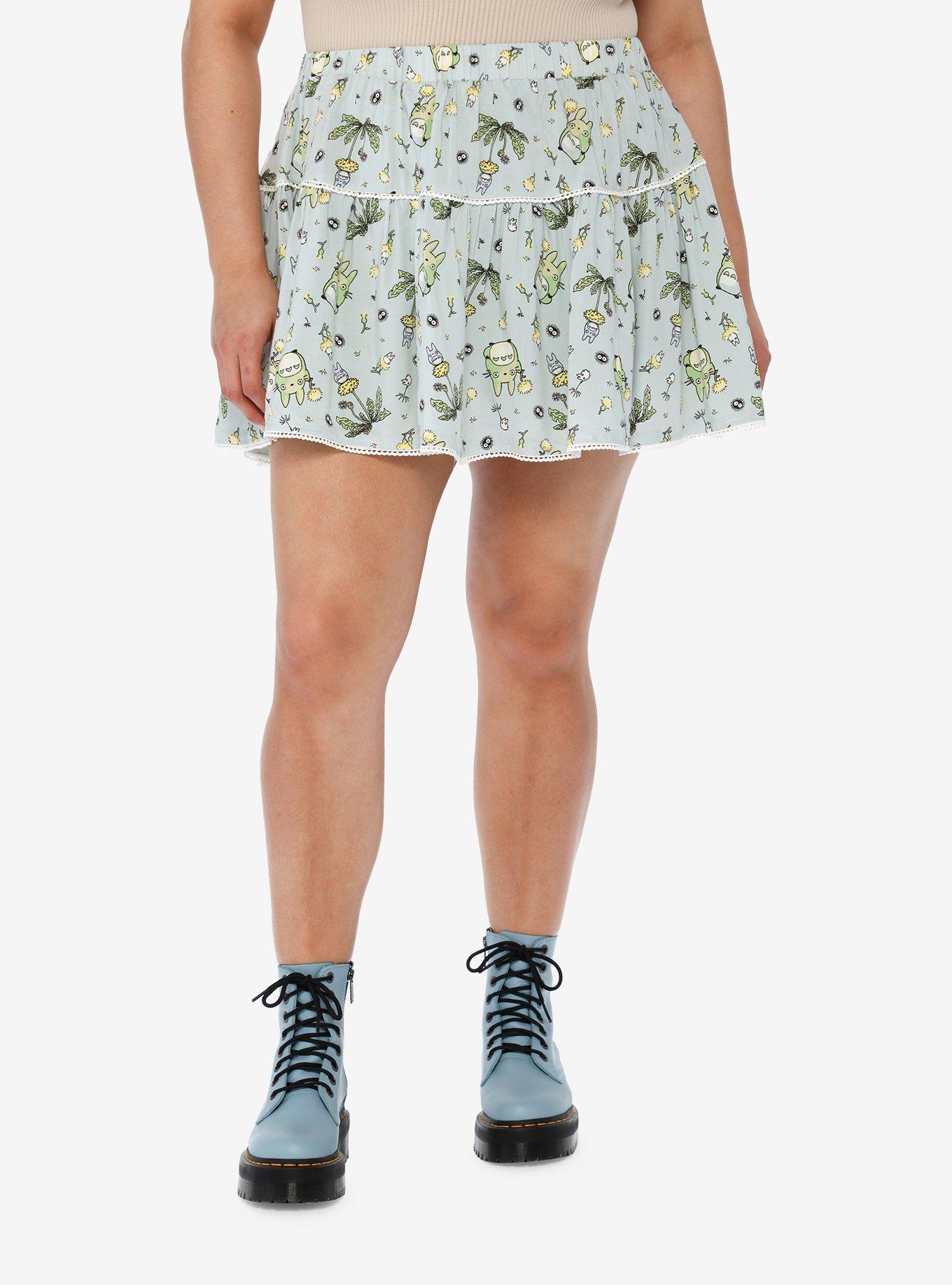 Studio Ghibli My Neighbor Totoro Floral Skort Plus Size, MULTI, hi-res