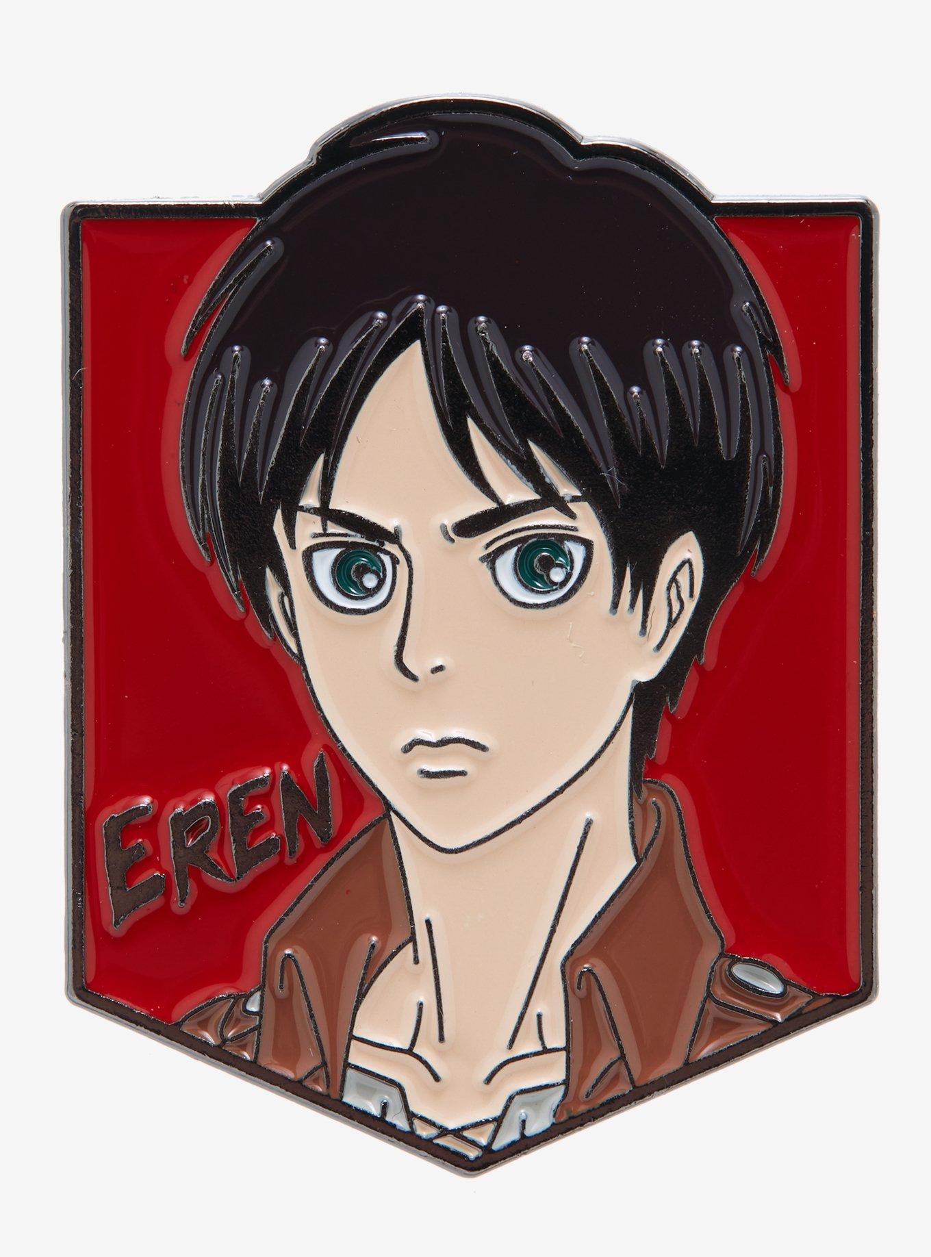 Attack on Titan Eren Jaegar Portrait Enamel Pin - BoxLunch Exclusive, , hi-res