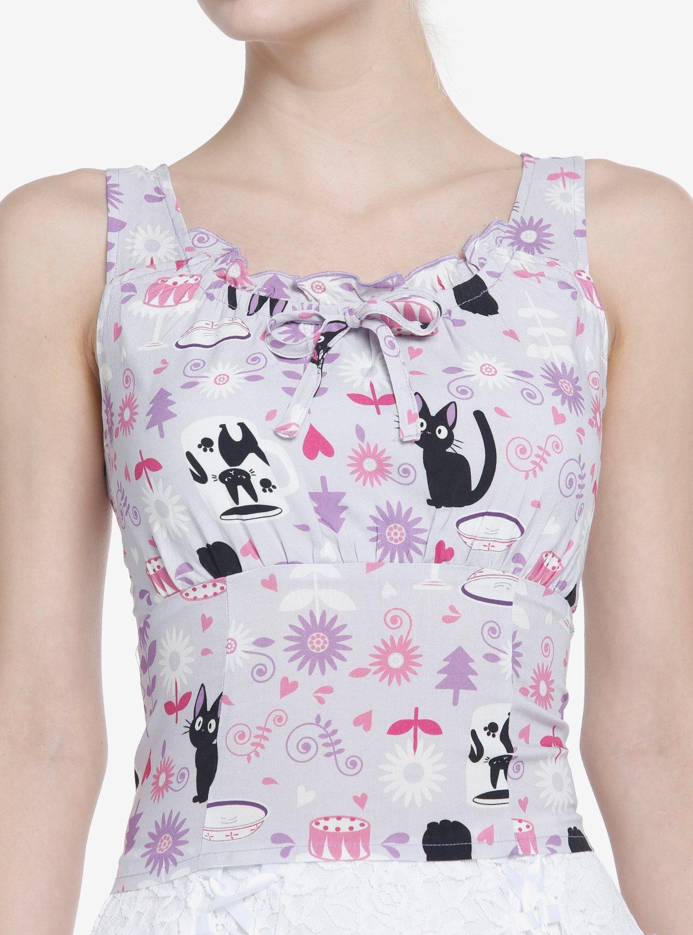 Studio Ghibli Kiki's Delivery Service Jiji Bustier Tank Top, MULTI, hi-res