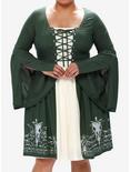 The Lord Of The Rings Elven Dress Plus Size, GREEN  WHITE, hi-res