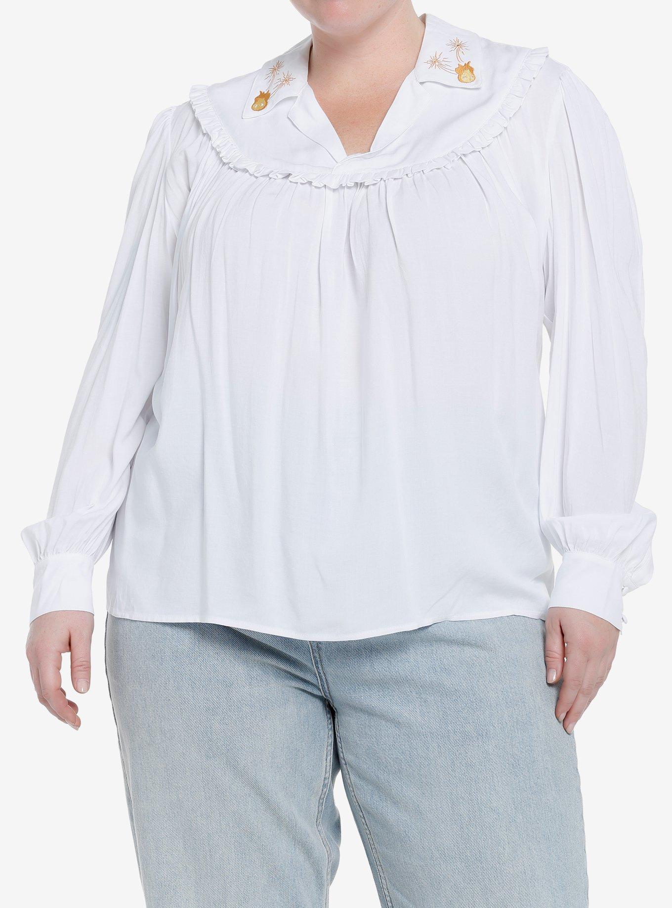 Studio Ghibli Howl's Moving Castle Wizard Howl Cosplay Woven Top Plus Size, BRIGHT WHITE, hi-res