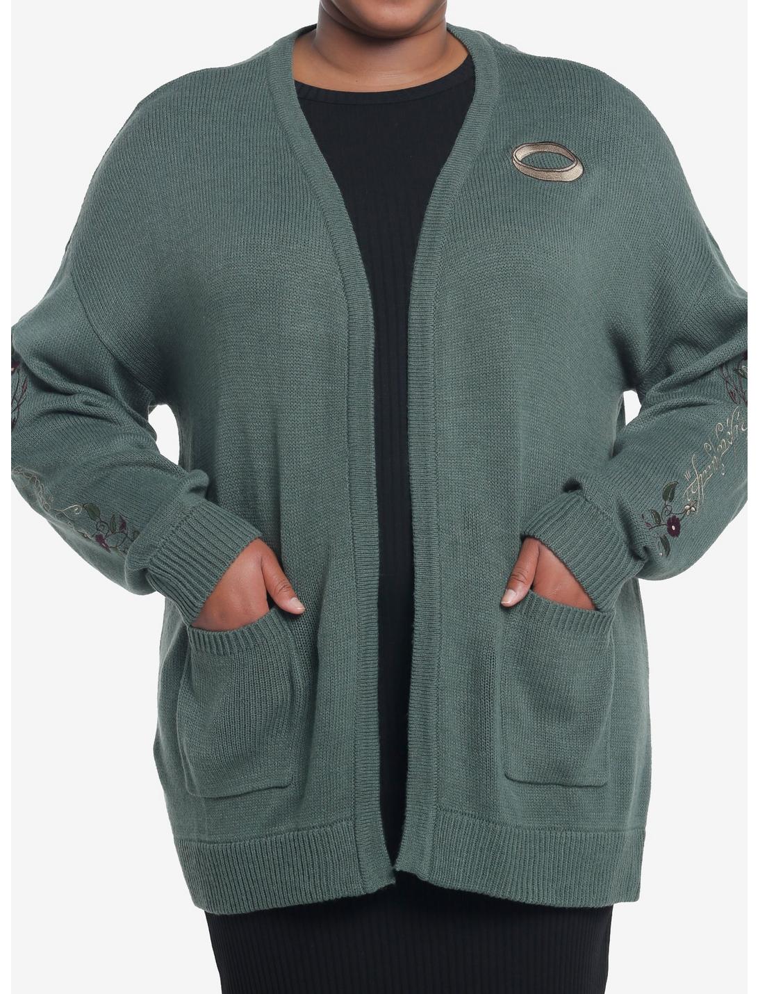 The Lord Of The Rings One Ring Cardigan Plus Size, DARK GREEN, hi-res