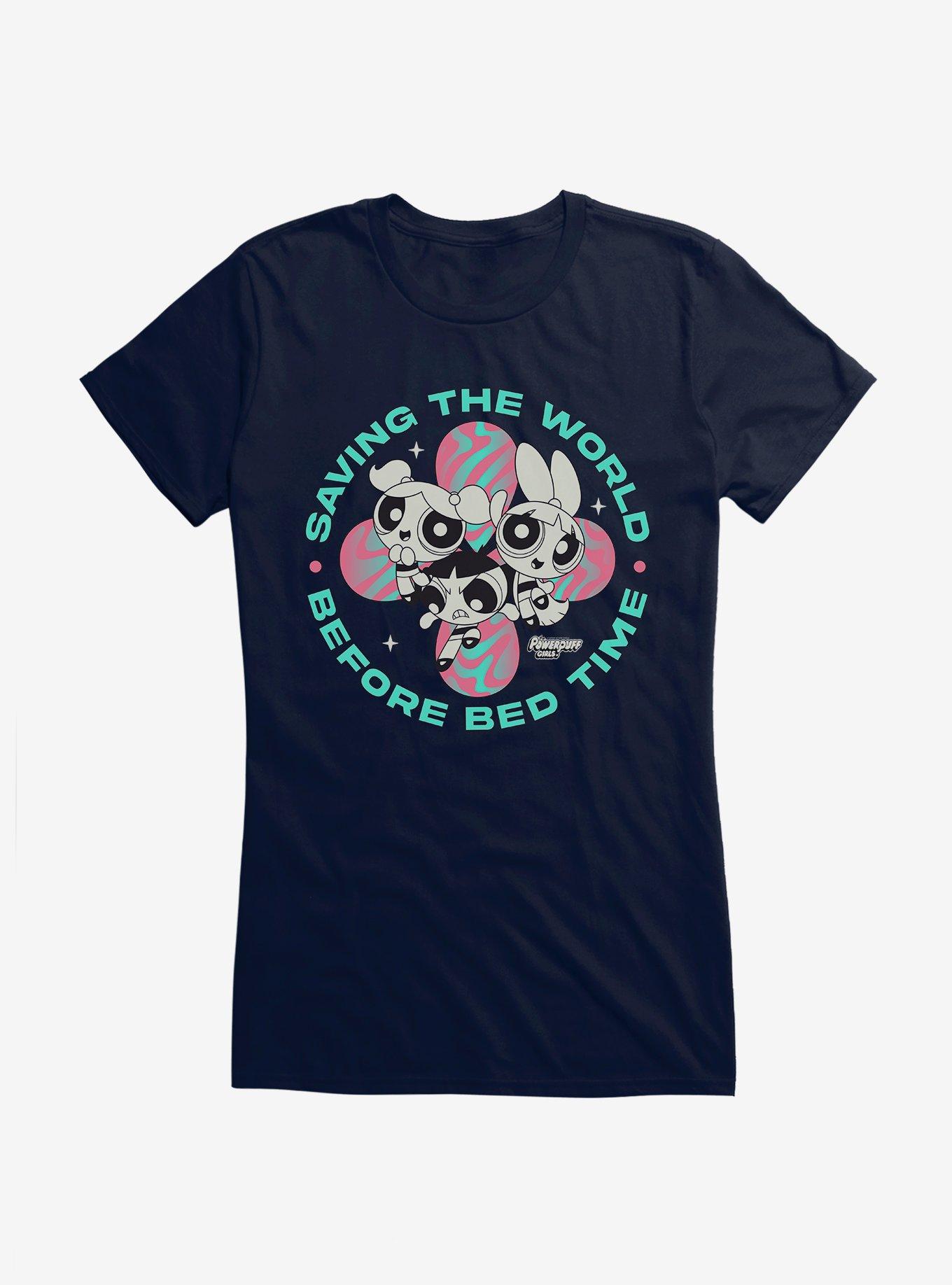 The Powerpuff Girls Saving The World Girls T-Shirt, NAVY, hi-res
