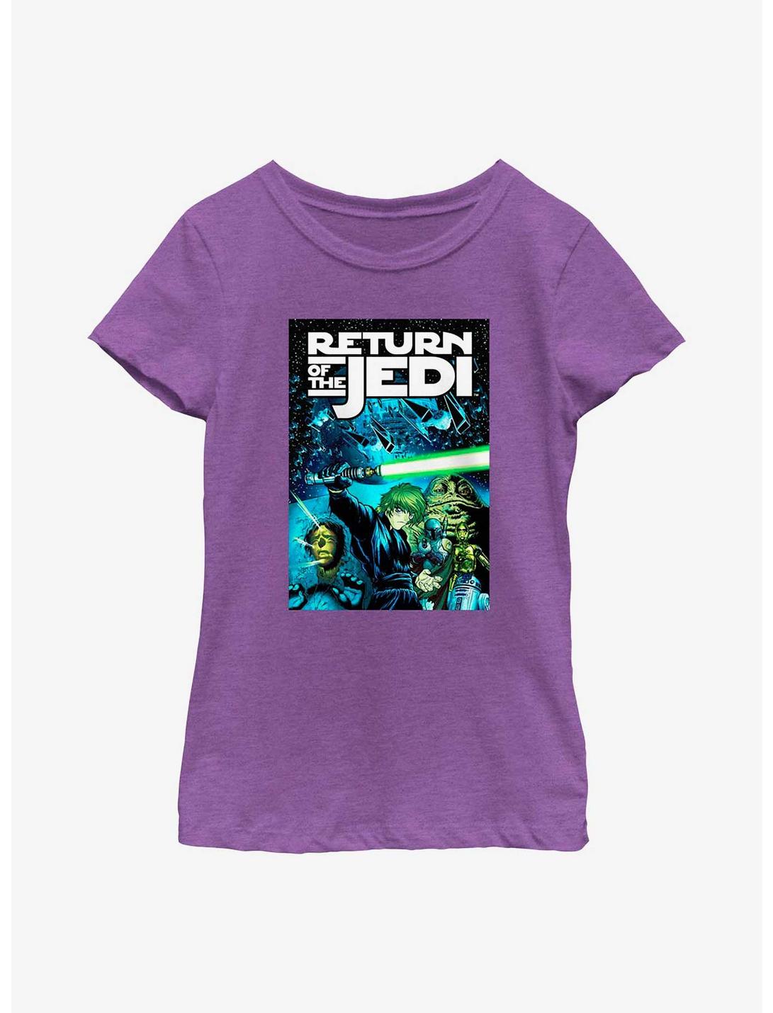 Star Wars Manga Style Return of the Jedi Youth Girls T-Shirt, PURPLE BERRY, hi-res