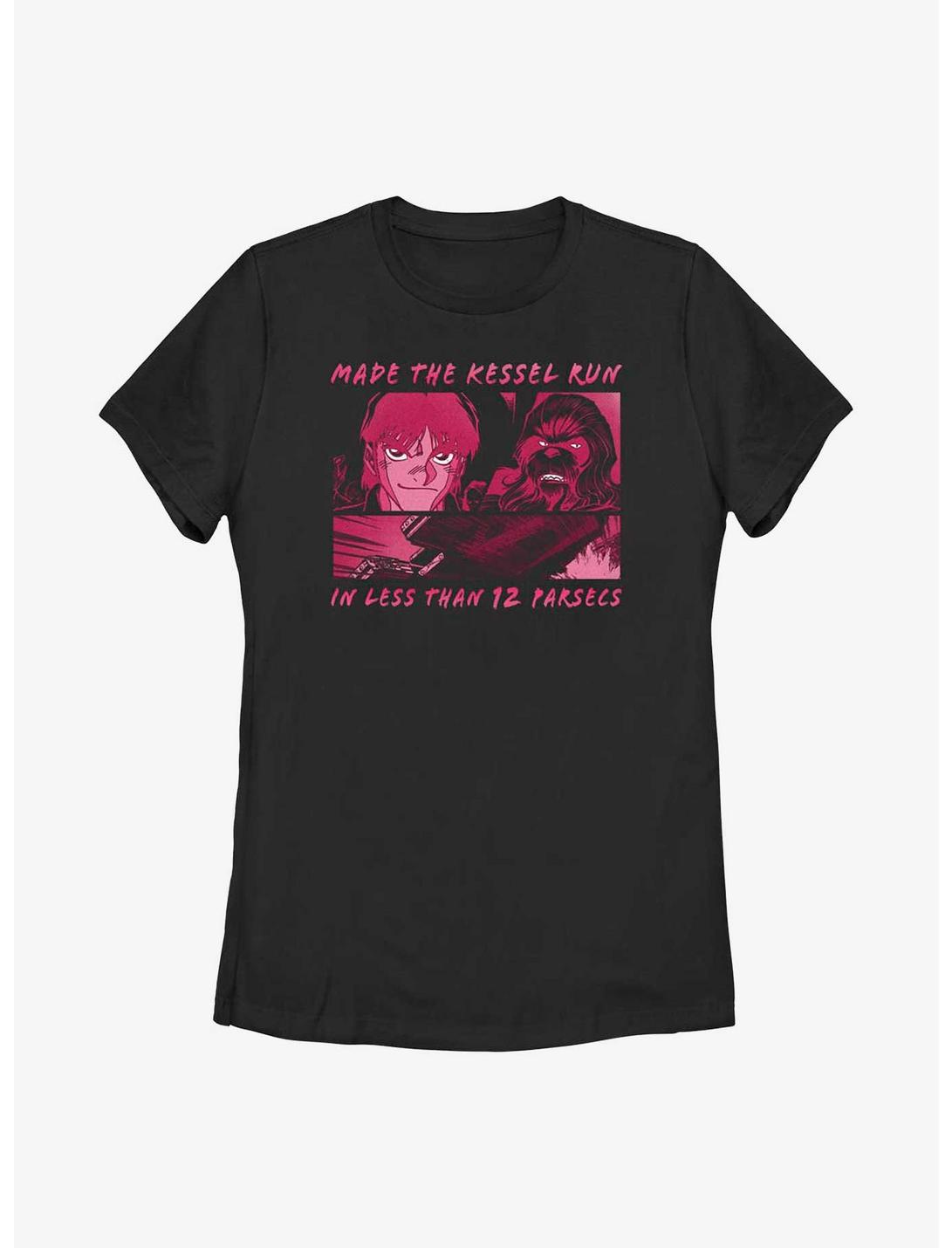 Star Wars Han Solo and Chewie Kessel Run Womens T-Shirt, BLACK, hi-res
