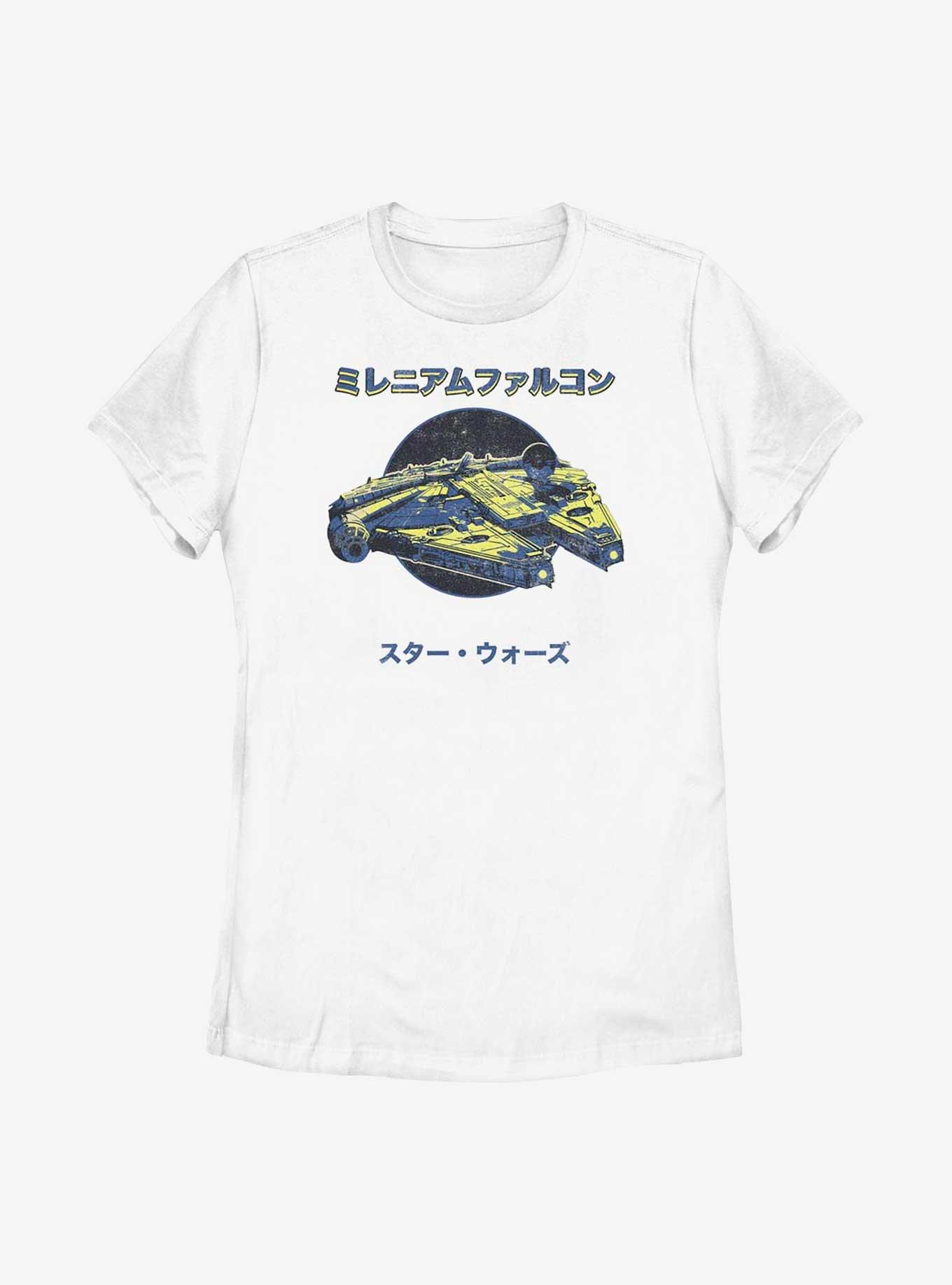 Star Wars Millennium Falcon in Japanese Womens T-Shirt, WHITE, hi-res