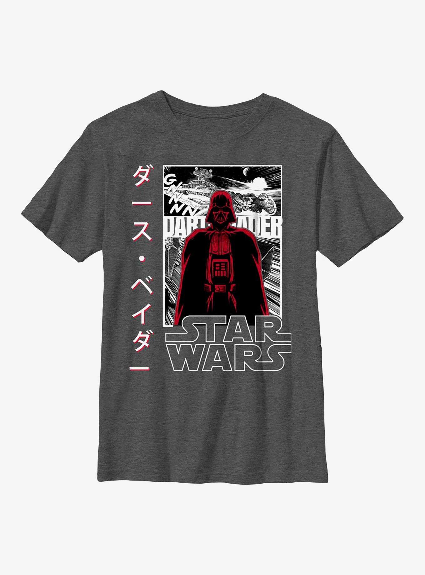 Star Wars Darth Vader in Japanese Youth T-Shirt, CHAR HTR, hi-res