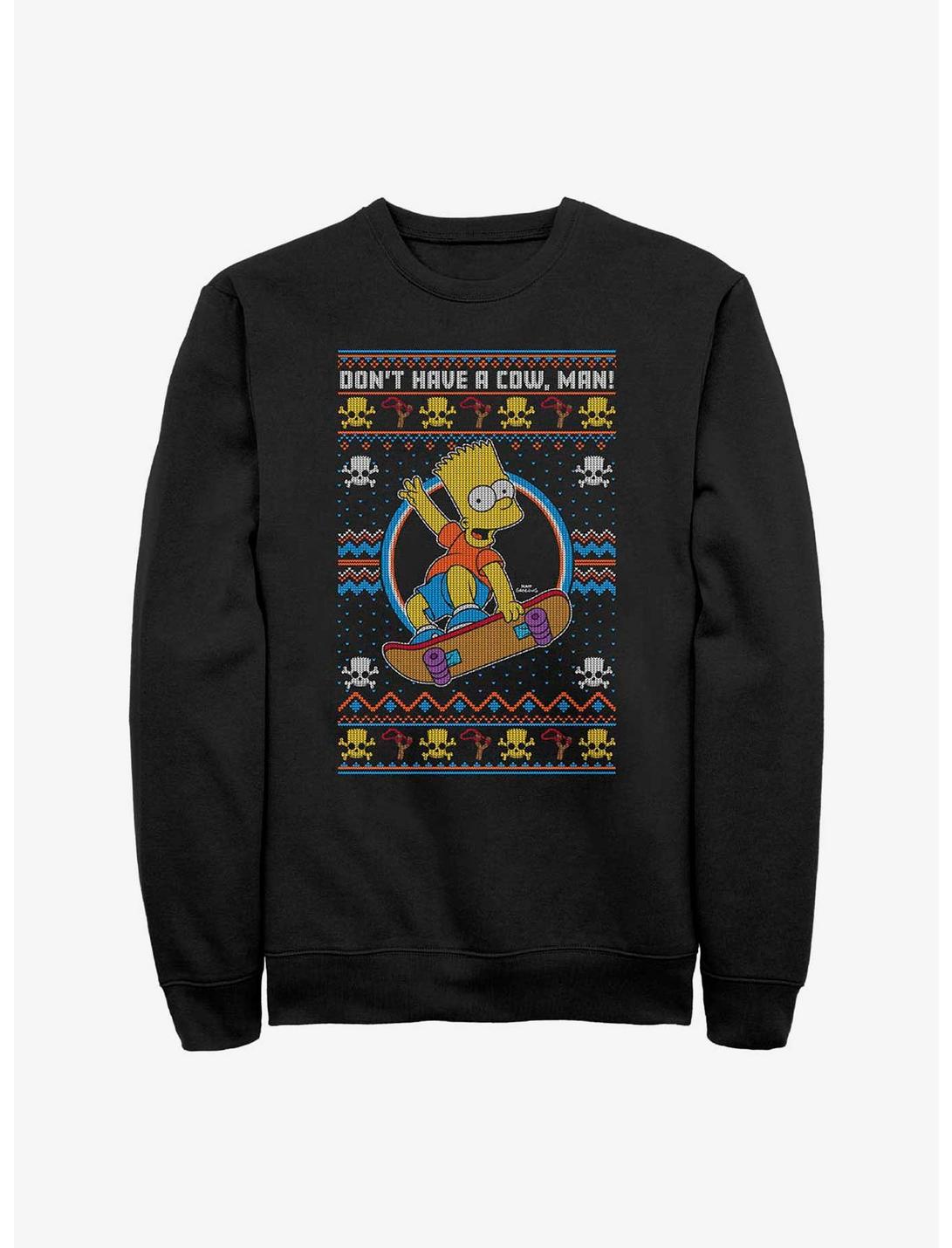 The Simpsons Bart Ugly Christmas Sweatshirt, BLACK, hi-res