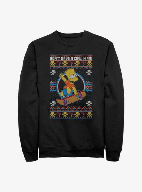 The Simpsons Bart Ugly Christmas Sweatshirt BLACK BoxLunch