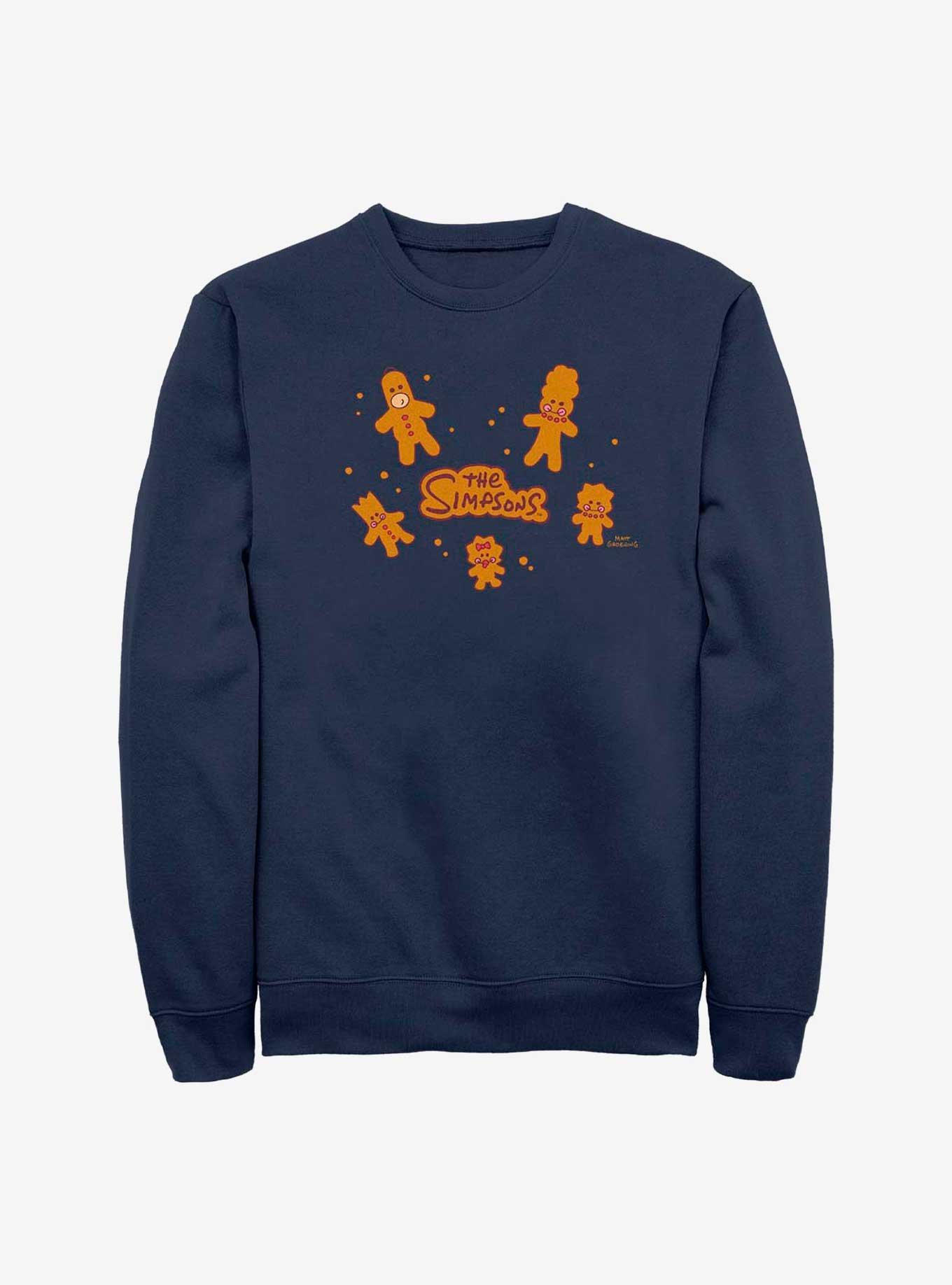 The Simpsons Gingerbread Family Sweatshirt, NAVY, hi-res