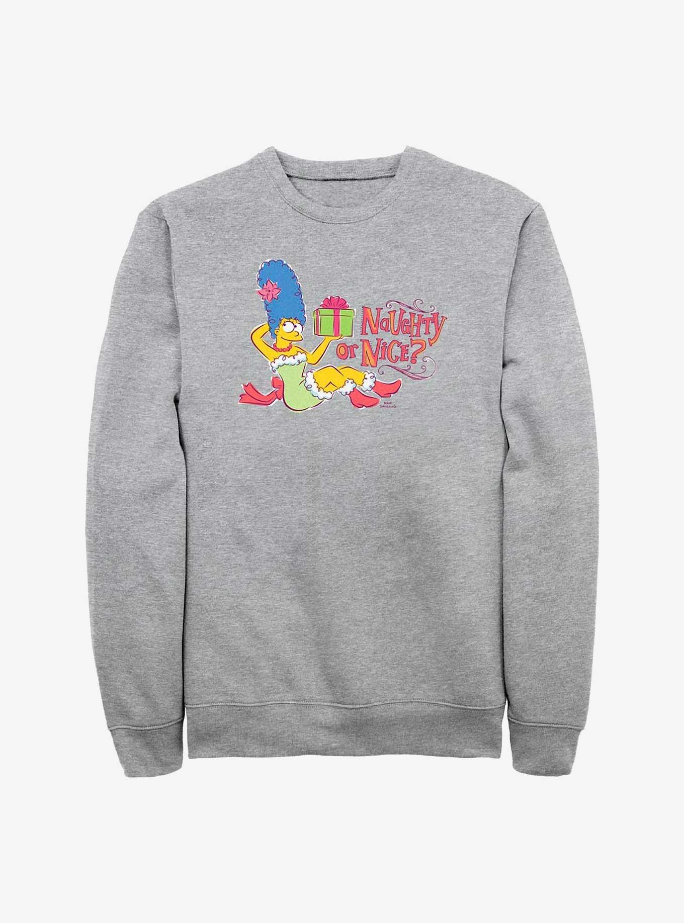 The Simpsons Naughty or Nice Sweatshirt, ATH HTR, hi-res