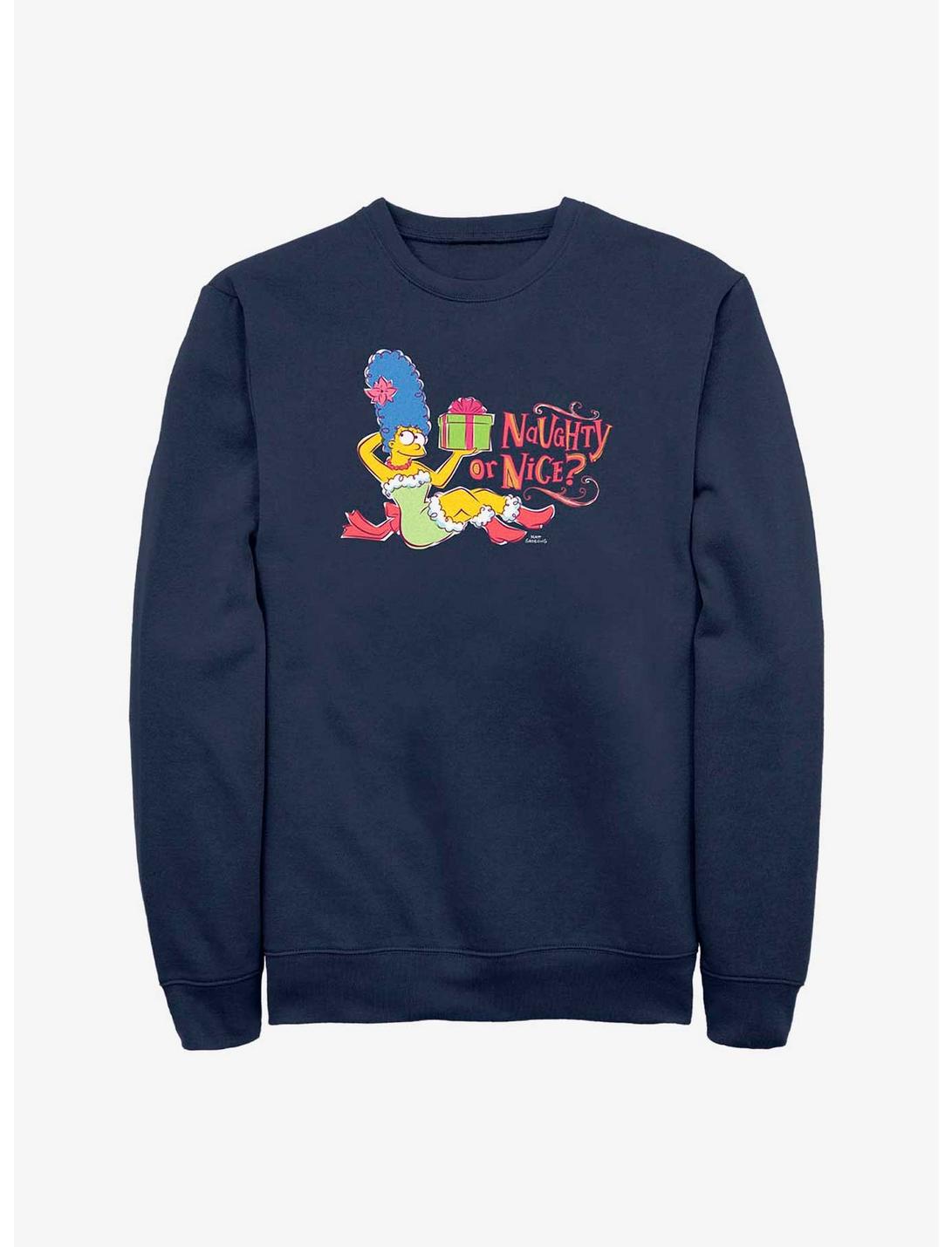 The Simpsons Naughty or Nice Sweatshirt, NAVY, hi-res