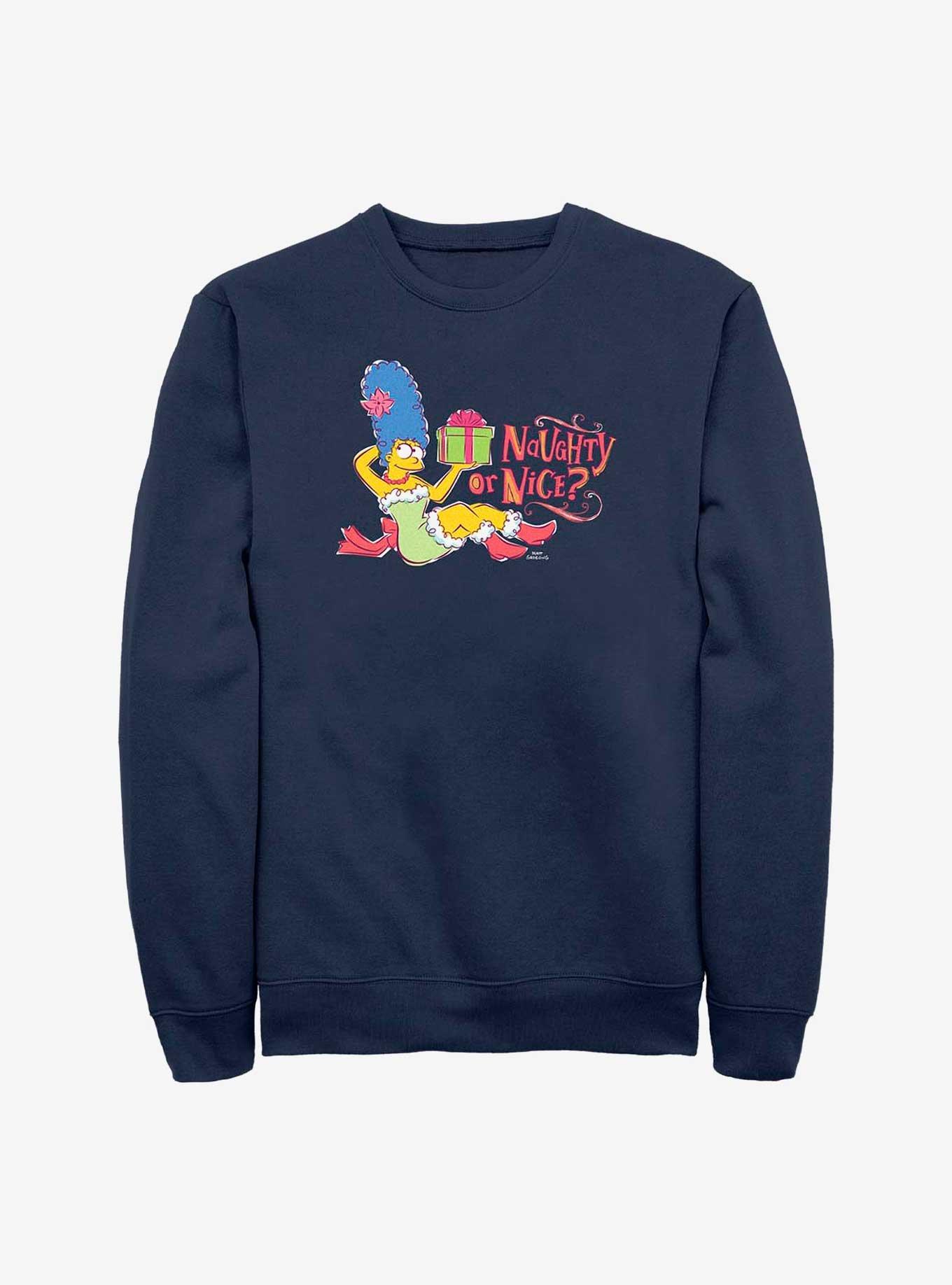 The Simpsons Naughty or Nice Sweatshirt, NAVY, hi-res