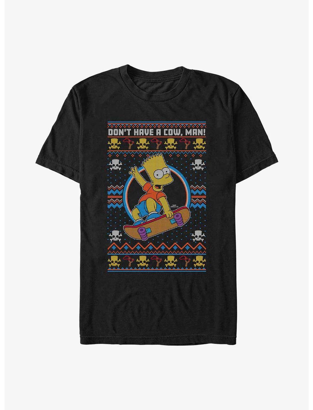 The Simpsons Bart Ugly Christmas T-Shirt, BLACK, hi-res