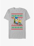 The Simpsons Family Holiday Sleigh Ugly Christmas Shirt, SILVER, hi-res