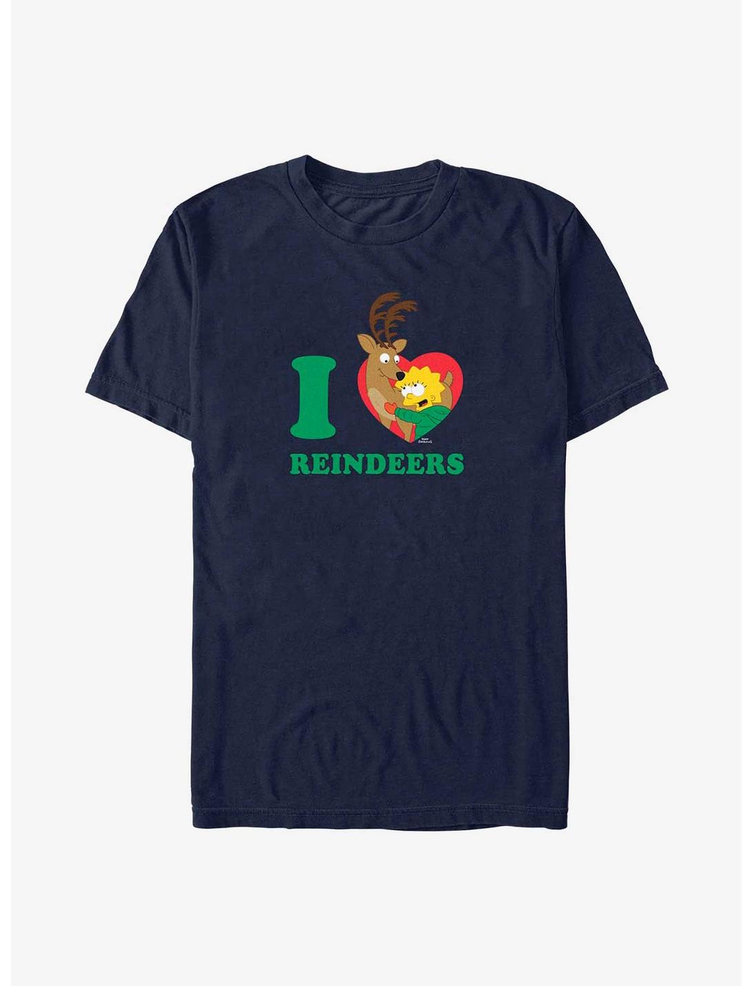 The Simpsons I Love Reindeers T-Shirt, NAVY, hi-res
