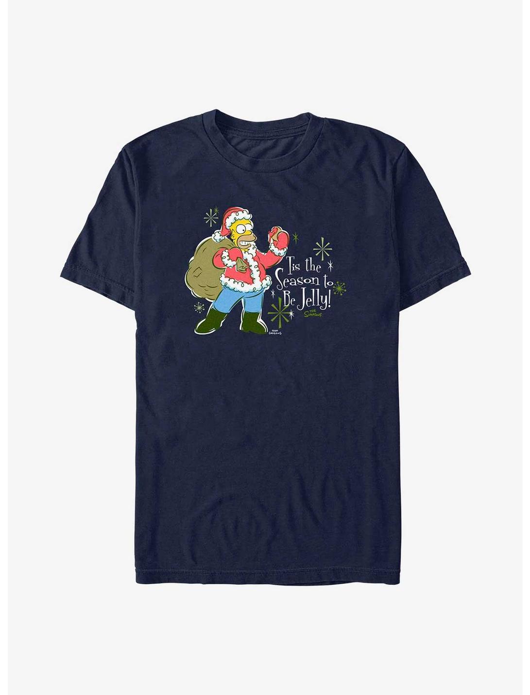 The Simpsons Santa Homer Jelly Season T-Shirt, NAVY, hi-res