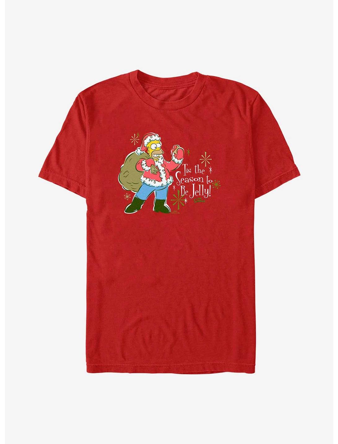 The Simpsons Santa Homer Jelly Season T-Shirt, RED, hi-res