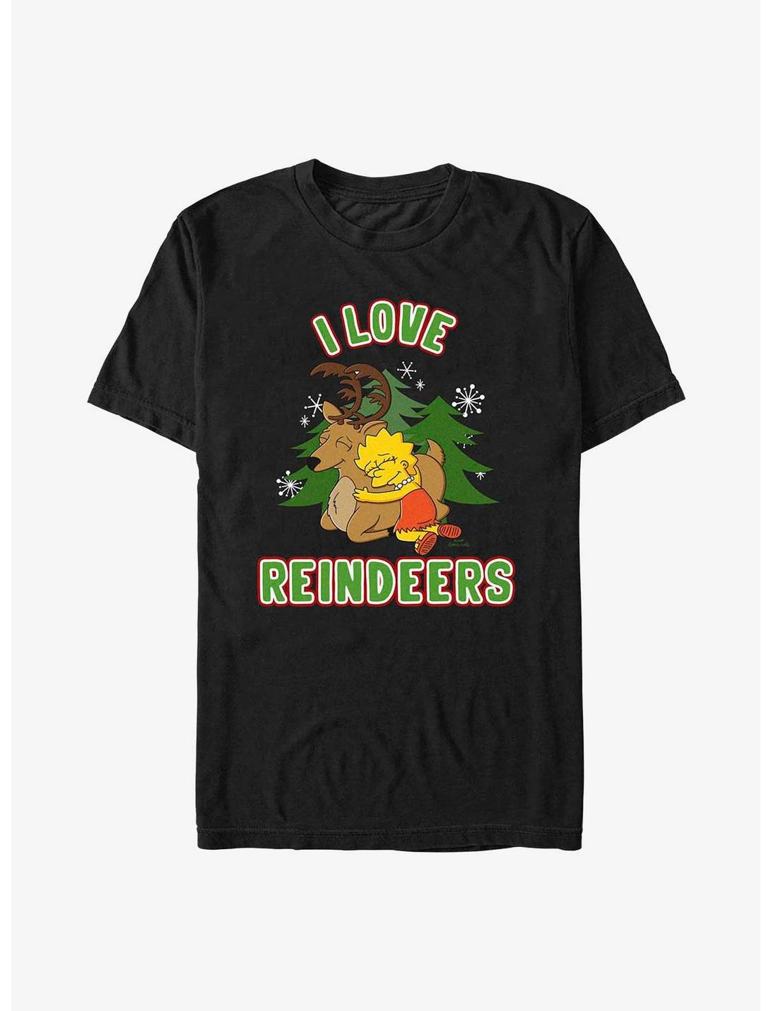 The Simpsons Lisa Loves Reindeers T-Shirt, BLACK, hi-res