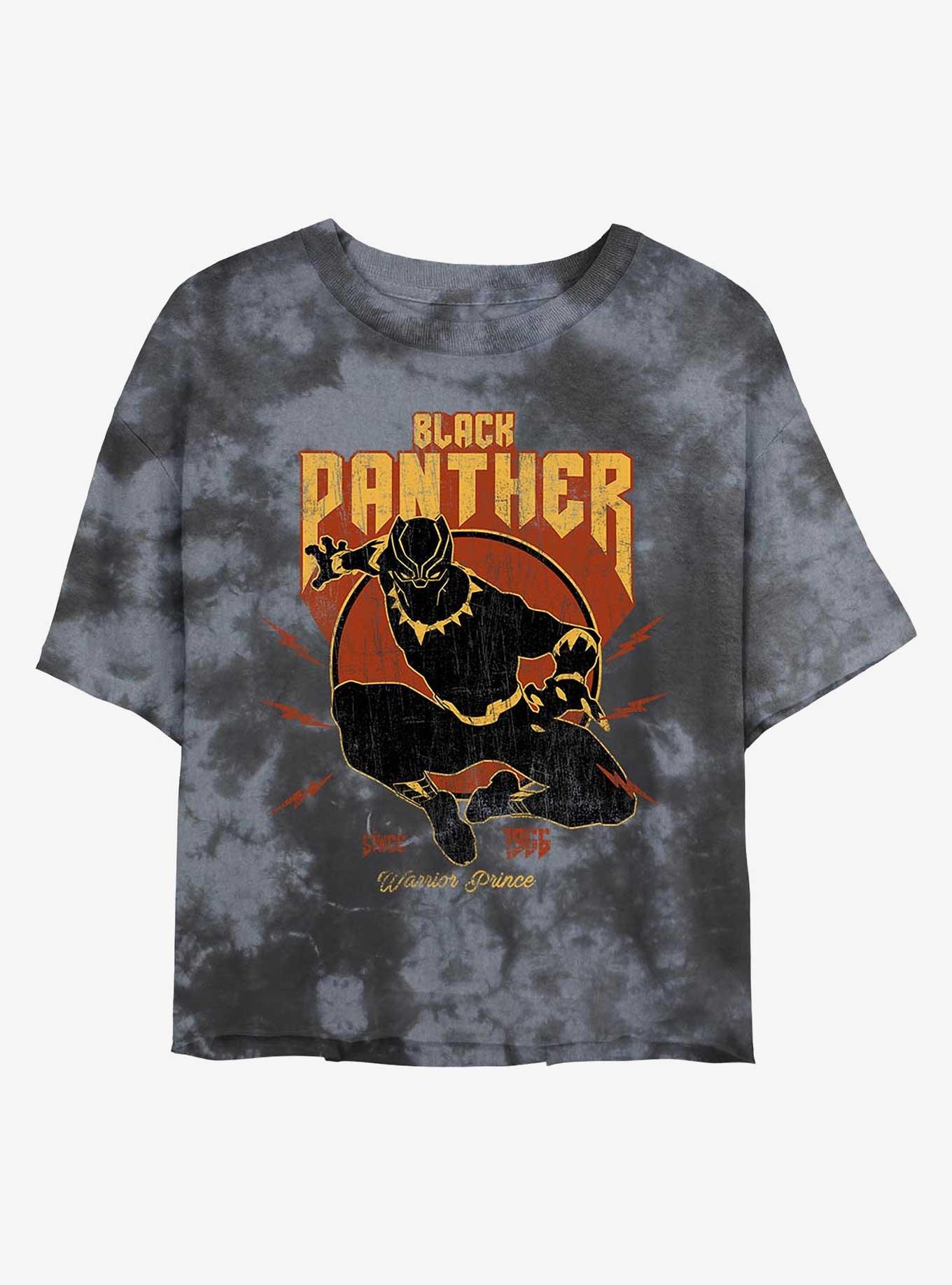 Marvel Black Panther Warrior Prince Tie-Dye Girls Crop T-Shirt, BLKCHAR, hi-res
