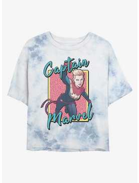 Marvel Captain Marvel 90's Captain Tie-Dye Girls Crop T-Shirt, , hi-res