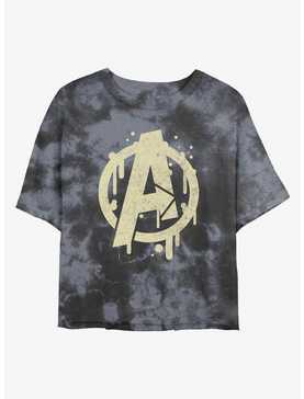 Marvel Avengers Paint Drip Logo Tie-Dye Girls Crop T-Shirt, , hi-res