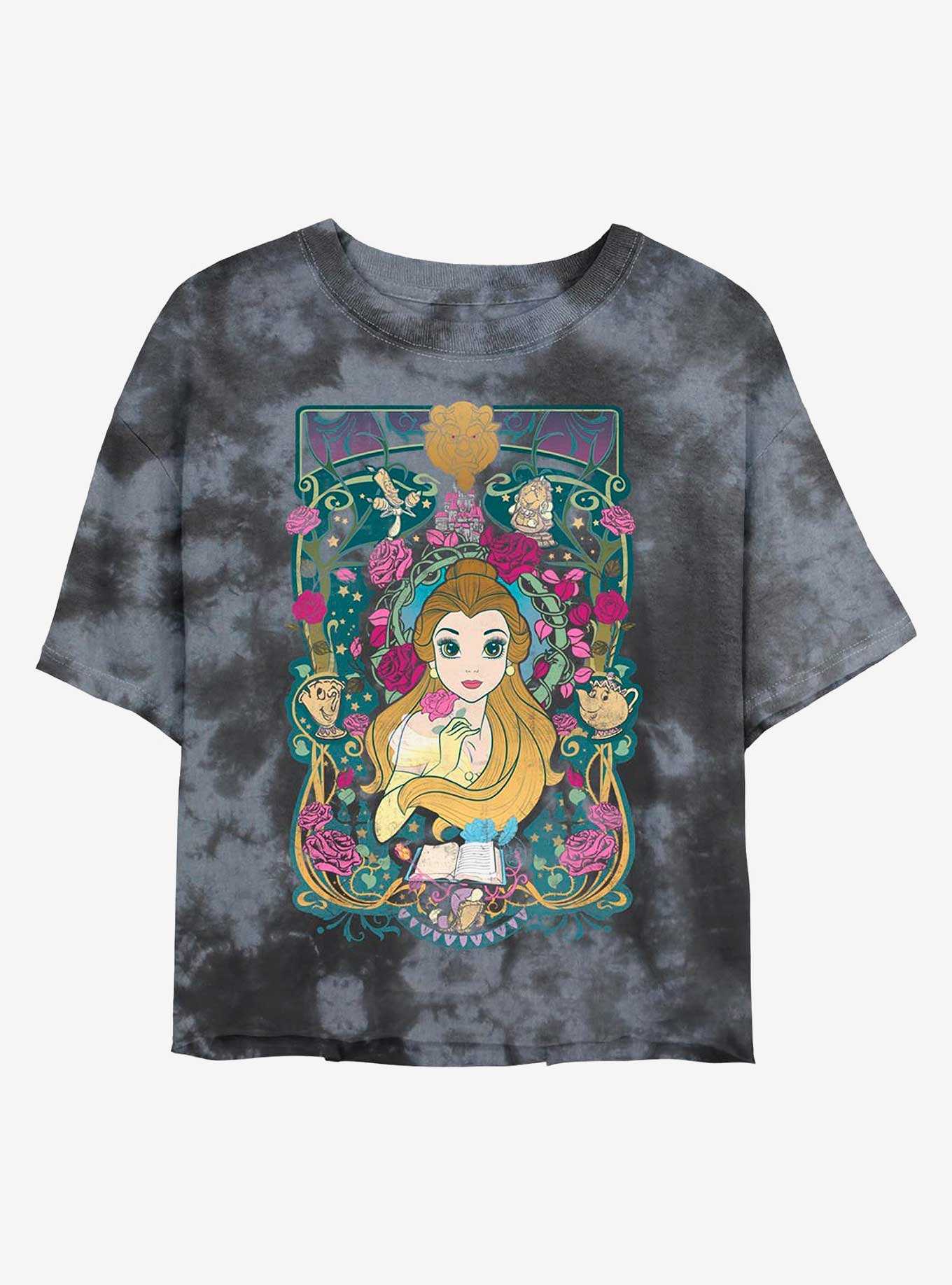 Disney Beauty and the Beast Belle Nouveau Tie-Dye Girls Crop T-Shirt, , hi-res