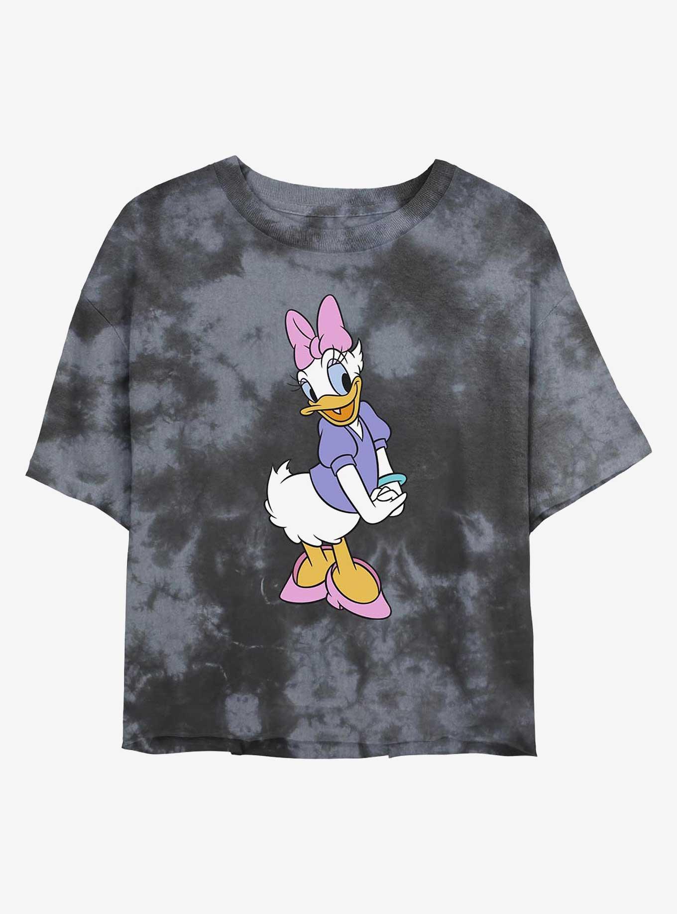 Disney Daisy Duck Traditional Daisy Tie-Dye Girls Crop T-Shirt, BLKCHAR, hi-res