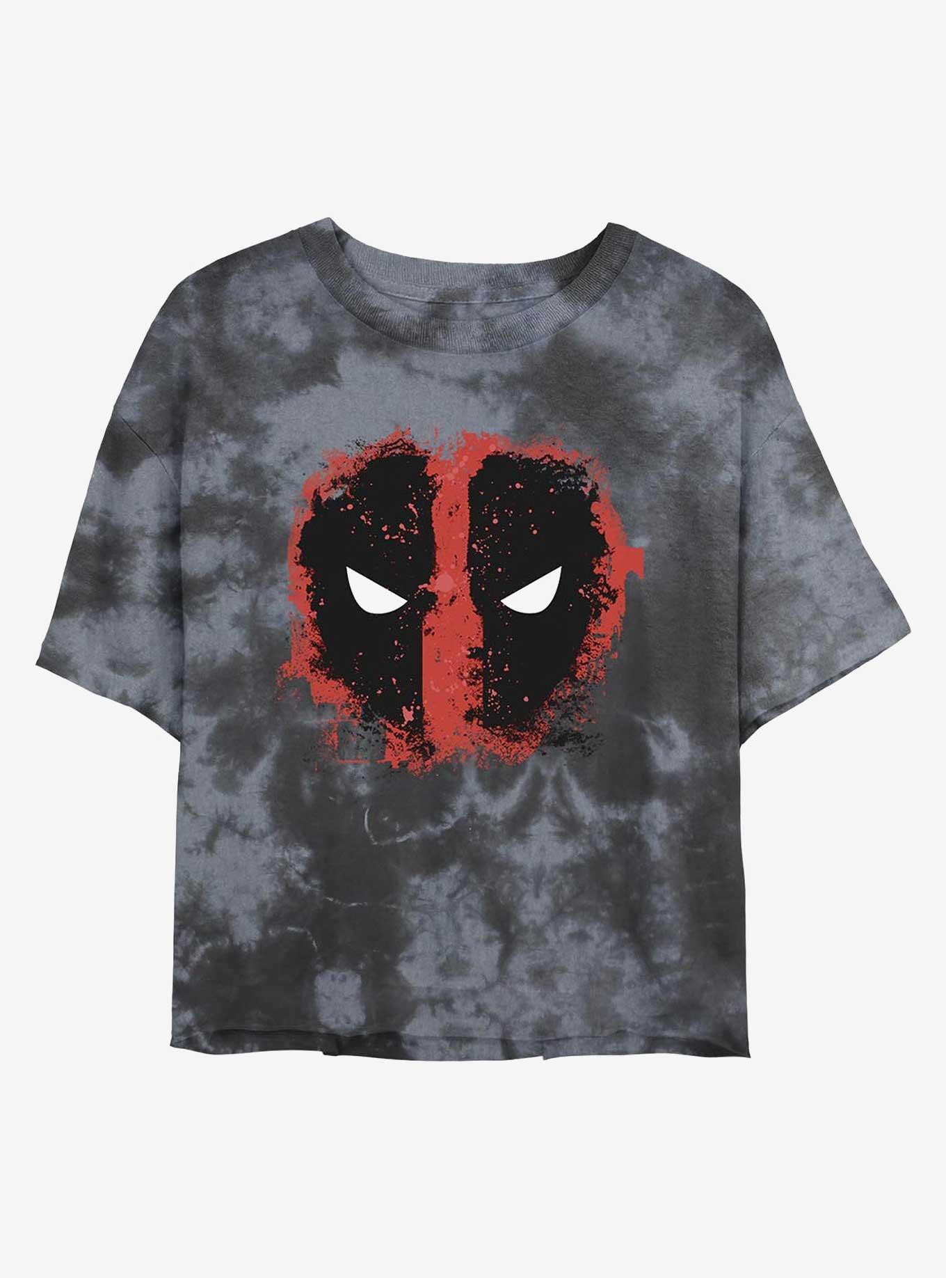 Marvel Deadpool Dead Eyes Tie-Dye Girls Crop T-Shirt, , hi-res