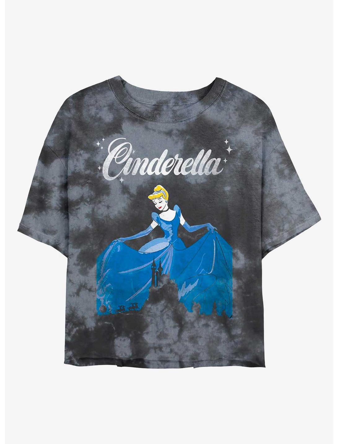Disney Cinderella Dancing Tie-Dye Girls Crop T-Shirt, BLKCHAR, hi-res