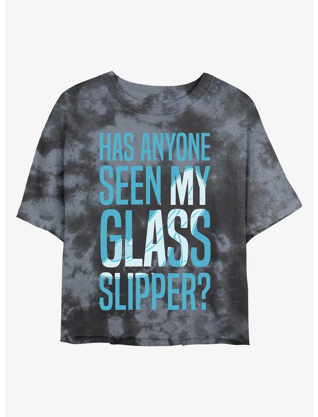 Disney Cinderella Missing Slipper Tie-Dye Girls Crop T-Shirt, BLKCHAR, hi-res