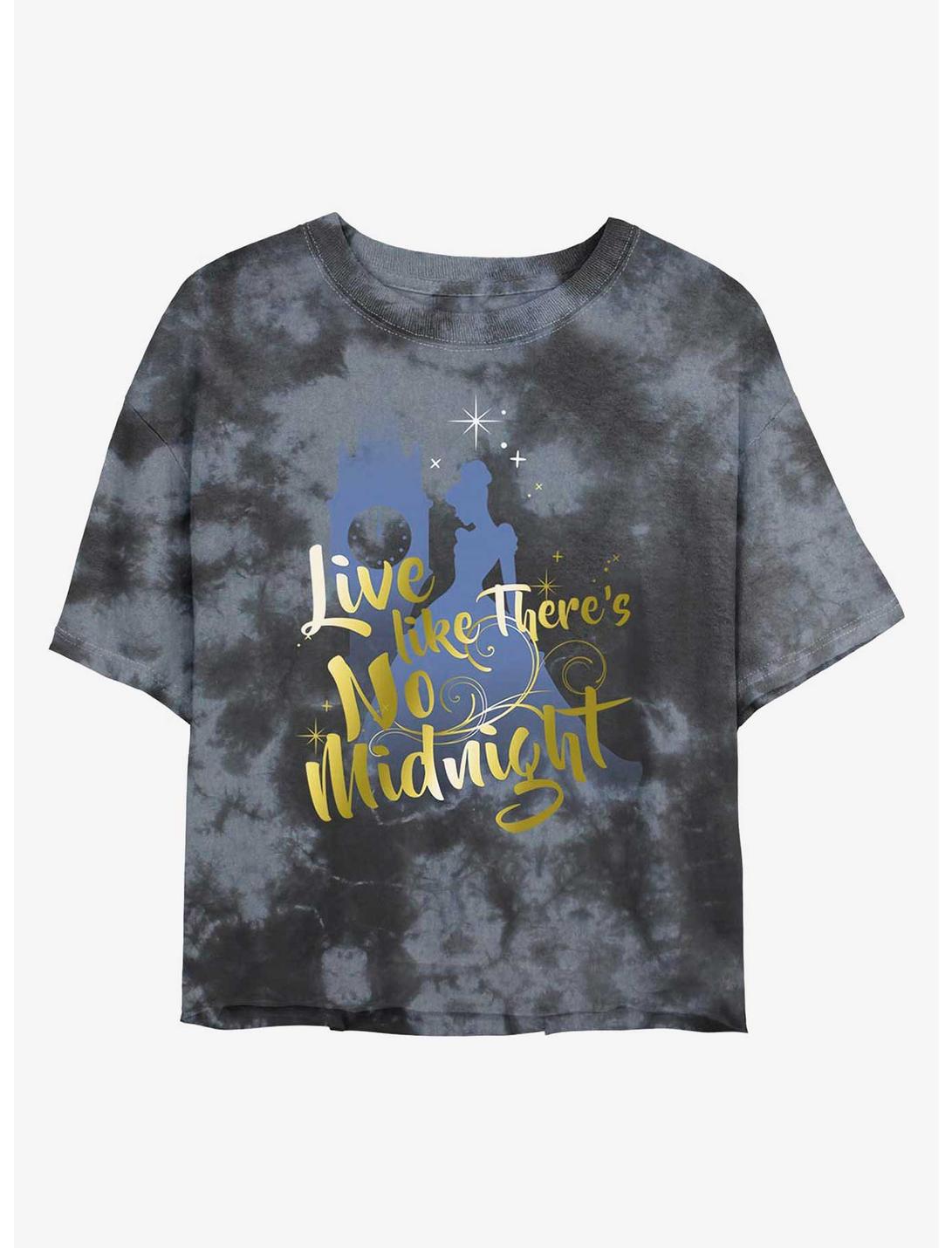 Disney Cinderella No Midnight Tie-Dye Girls Crop T-Shirt, BLKCHAR, hi-res