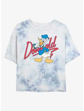 Disney Donald Duck Signature Donald Tie-Dye Girls Crop T-Shirt, , hi-res