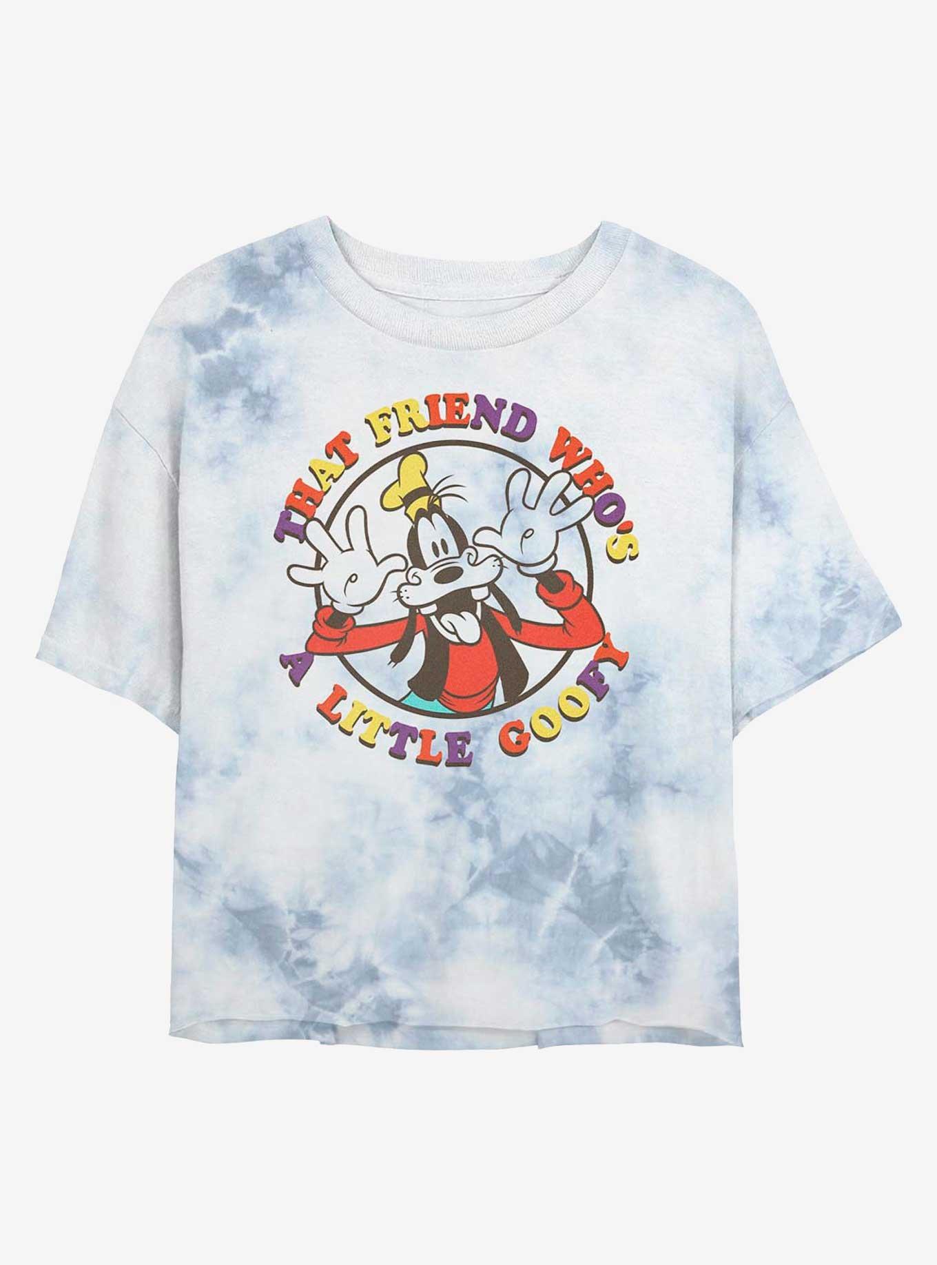 Disney Goofy A Little Goofy Tie-Dye Girls Crop T-Shirt, WHITEBLUE, hi-res