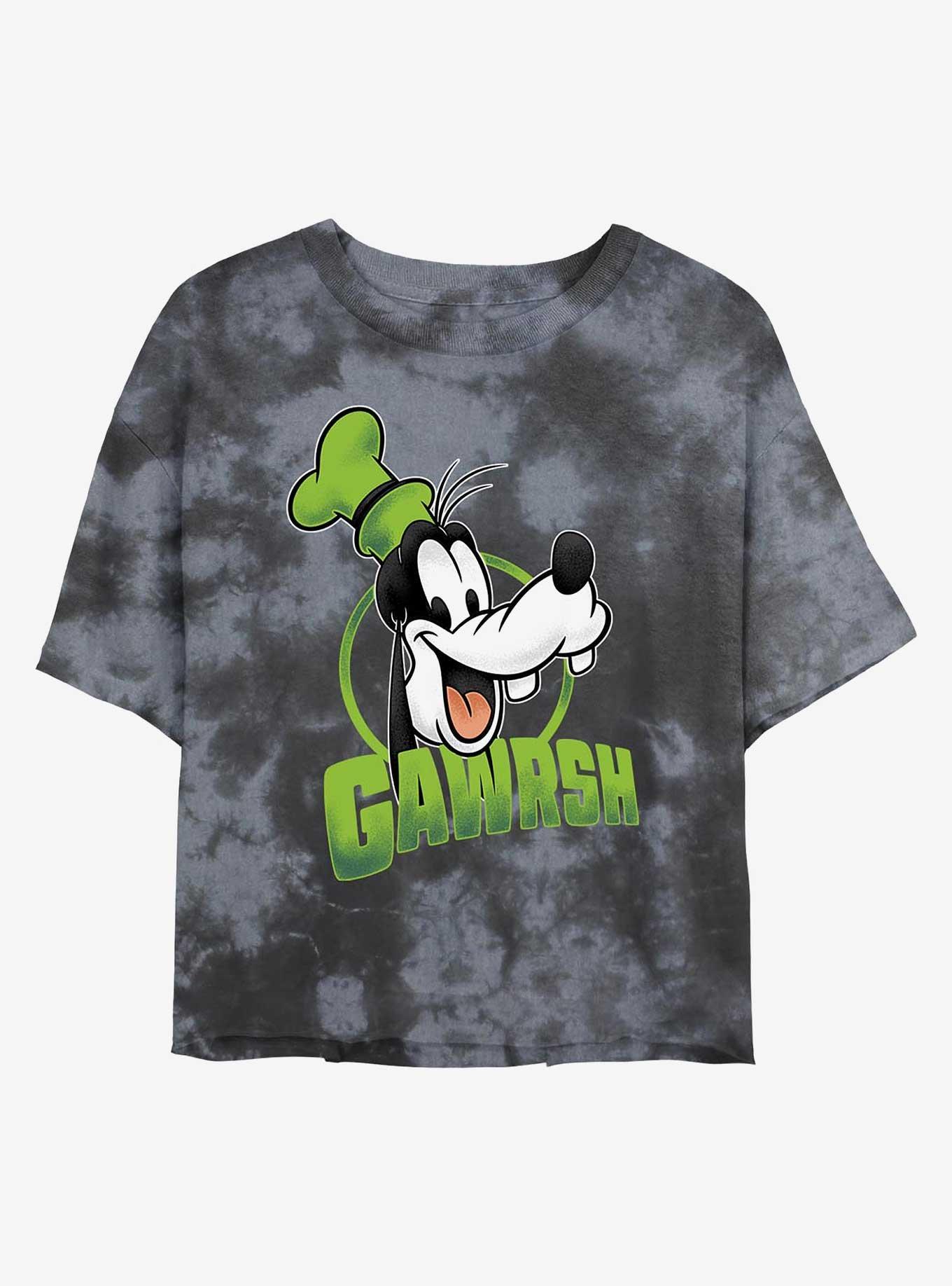 Disney Goofy Gawrsh Tie-Dye Girls Crop T-Shirt, BLKCHAR, hi-res