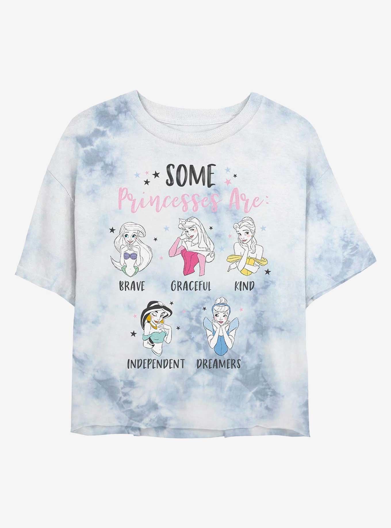 Disney Princesses Some Princesses Are Tie-Dye Girls Crop T-Shirt