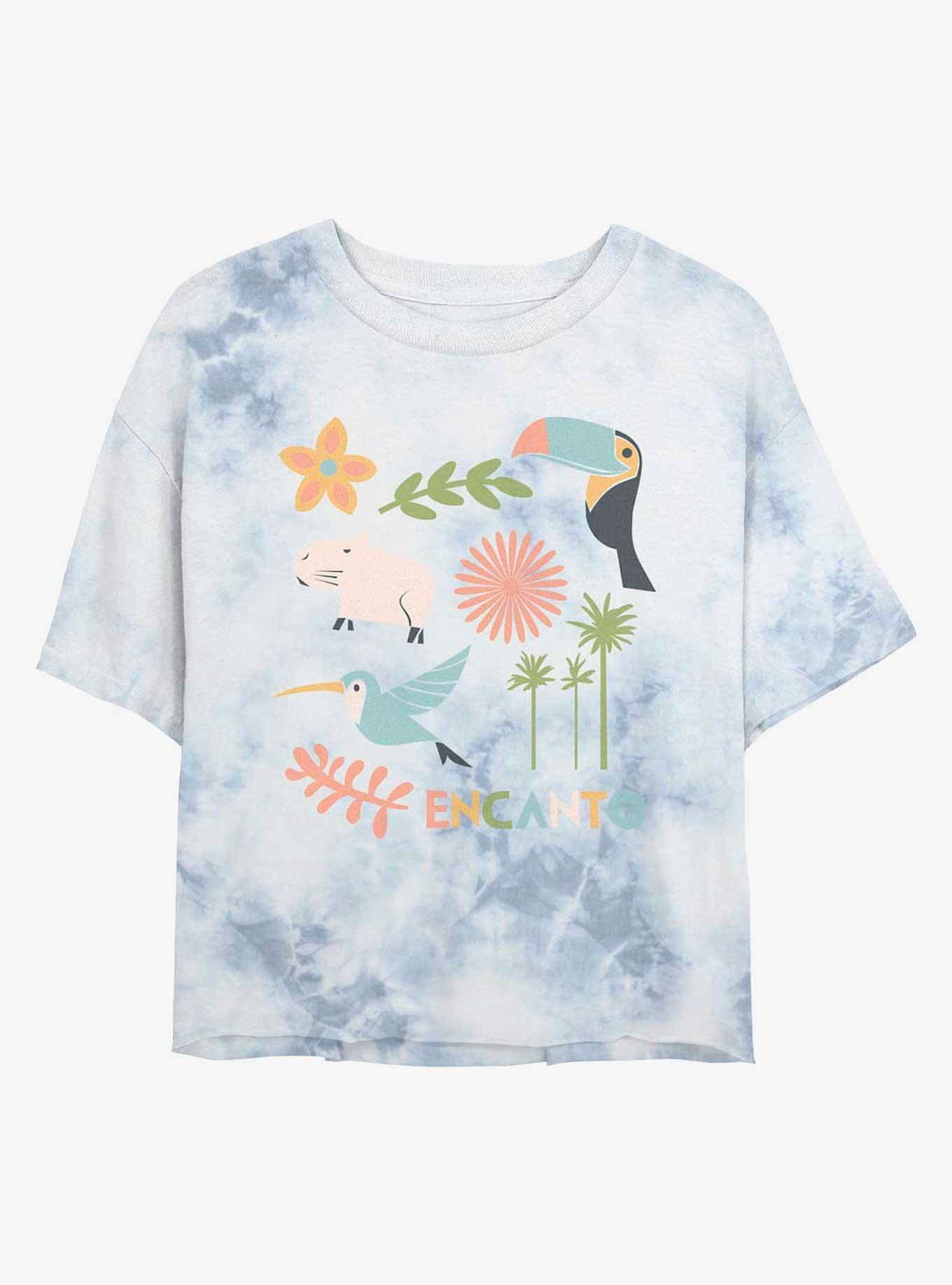 Disney Encanto Animals Tie-Dye Girls Crop T-Shirt, WHITEBLUE, hi-res