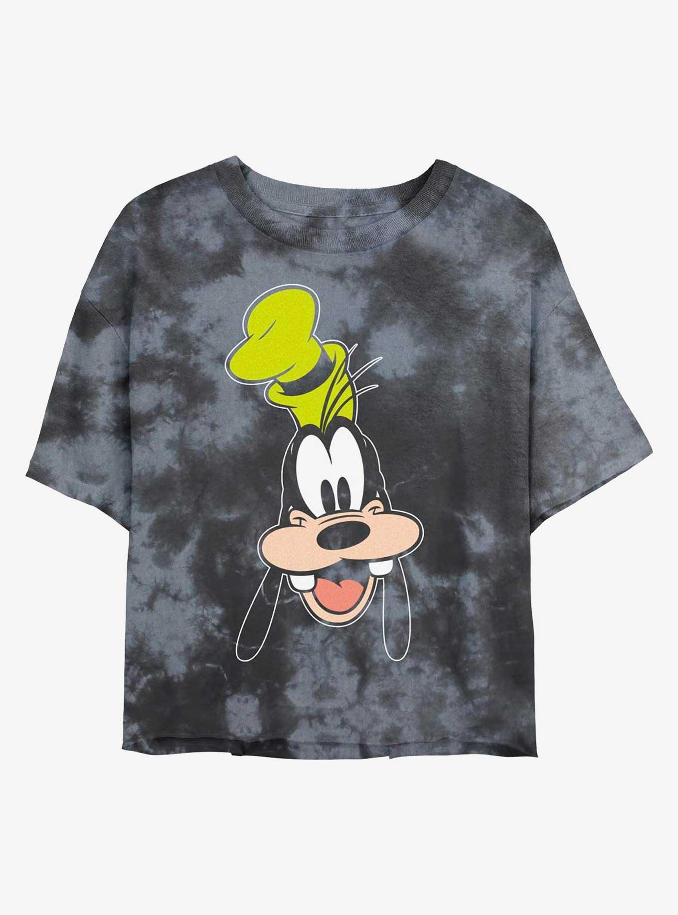 Disney Goofy Goofy Big Face Tie-Dye Girls Crop T-Shirt, BLKCHAR, hi-res