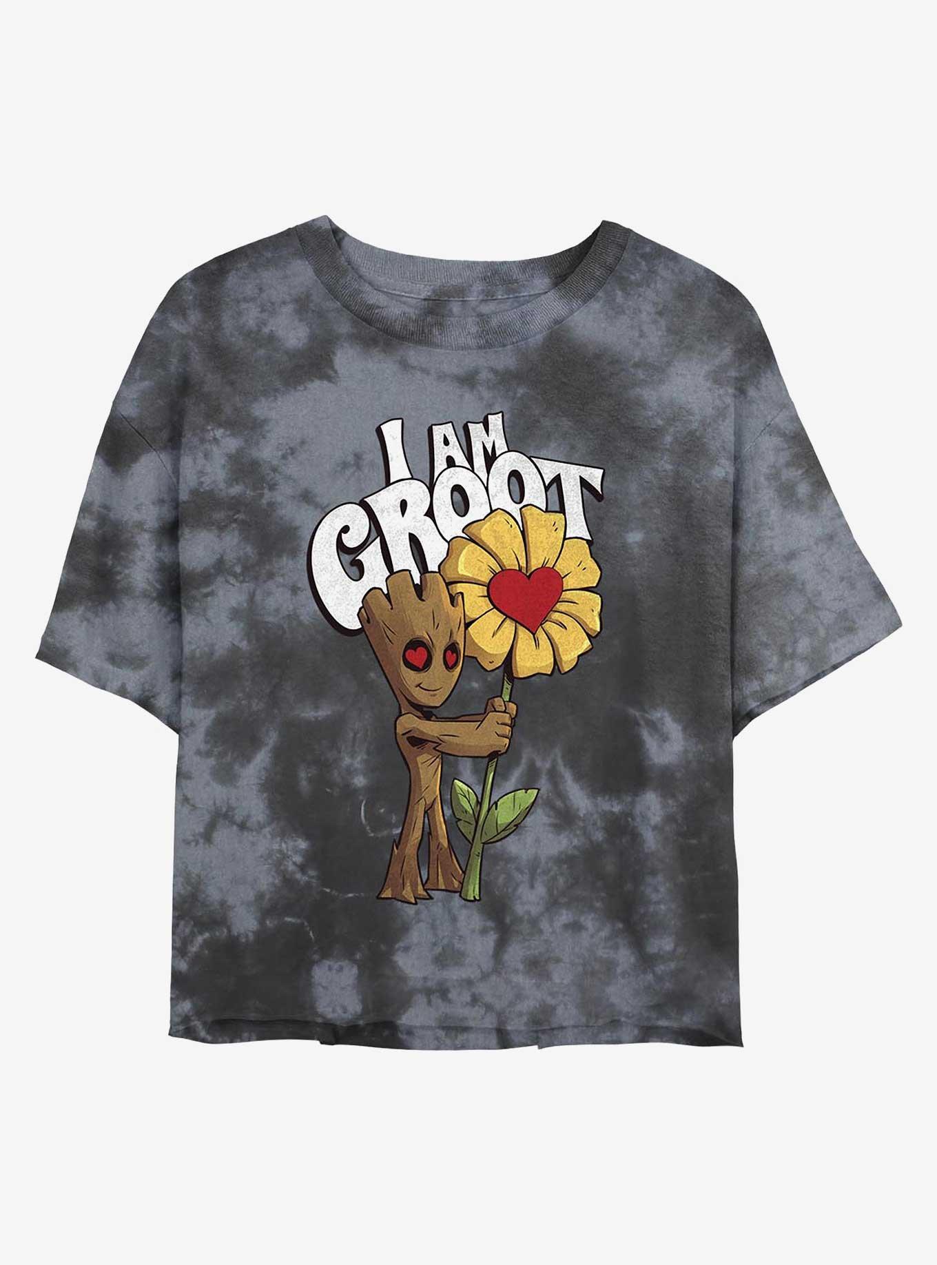 Marvel Guardians of the Galaxy Mine Groot Tie-Dye Girls Crop T-Shirt, , hi-res