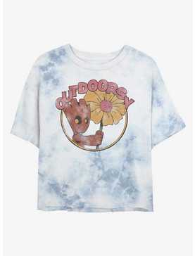 Marvel Guardians of the Galaxy Outdoorsy Groot Tie-Dye Girls Crop T-Shirt, , hi-res