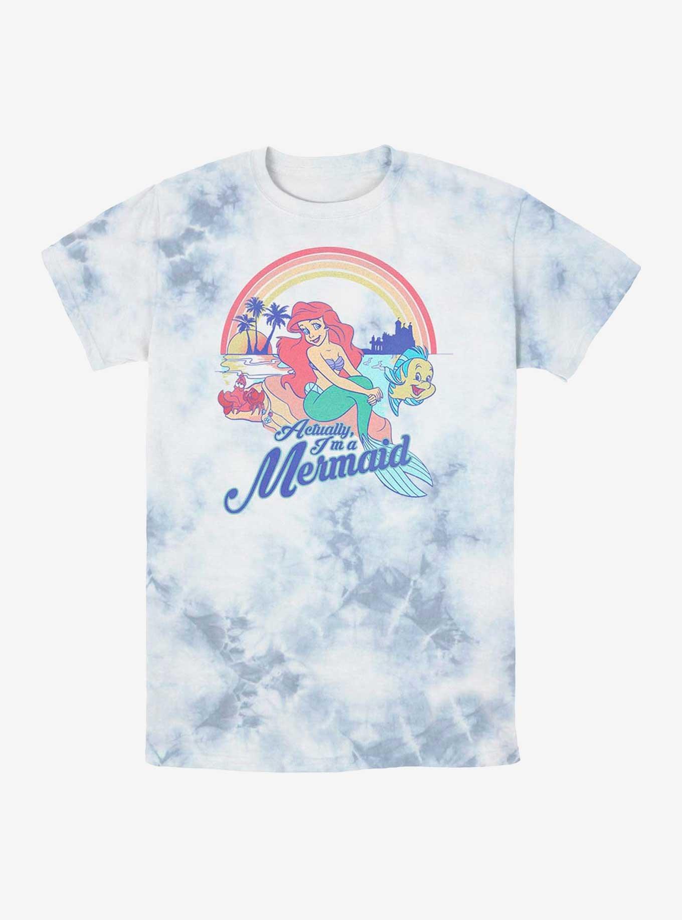 Disney The Little Mermaid Actually, I'm A Mermaid Tie-Dye T-Shirt, WHITEBLUE, hi-res