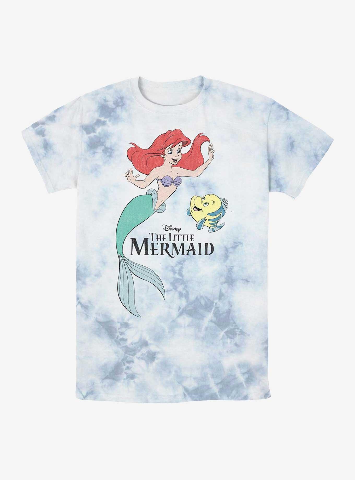 Disney The Little Mermaid Ariel and Flounder Tie-Dye T-Shirt, , hi-res