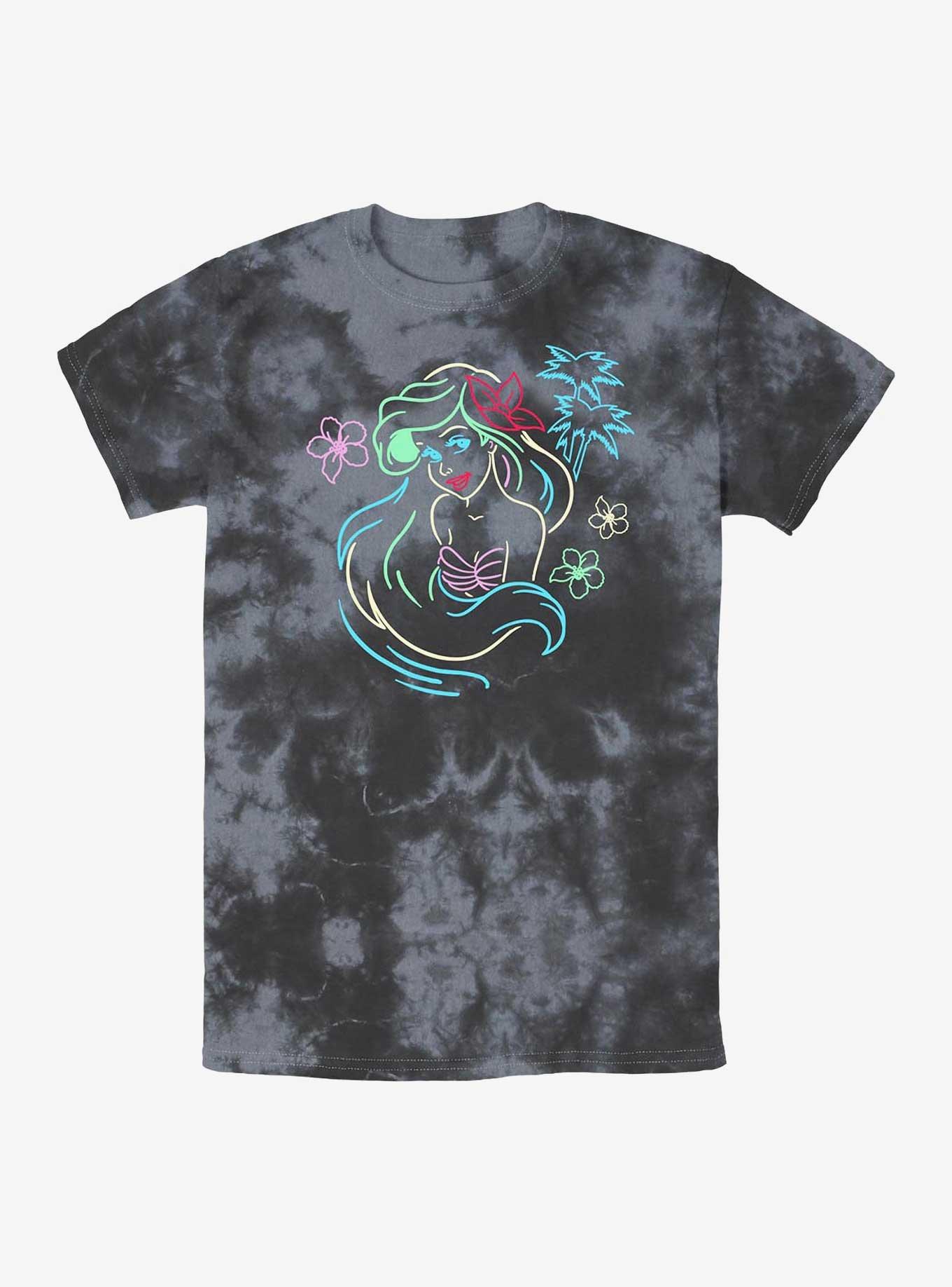 Disney The Little Mermaid Ariel Lights Tie-Dye T-Shirt, BLKCHAR, hi-res
