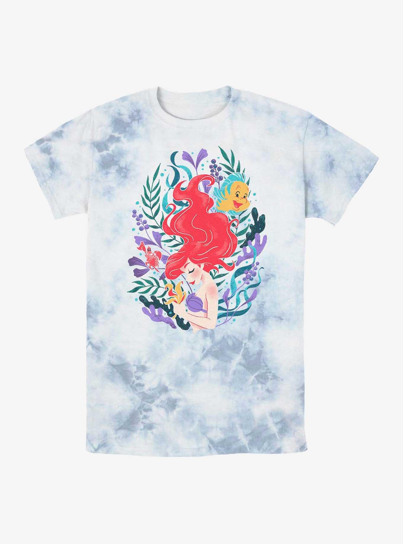 Disney The Little Mermaid Coral Reef Ariel Tie-Dye T-Shirt, WHITEBLUE, hi-res