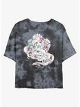 Disney The Little Mermaid Sea Shells Tie-Dye Girls Crop T-Shirt, BLKCHAR, hi-res
