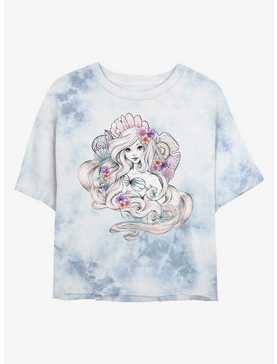 Disney The Little Mermaid Sea Shells Tie-Dye Girls Crop T-Shirt, , hi-res
